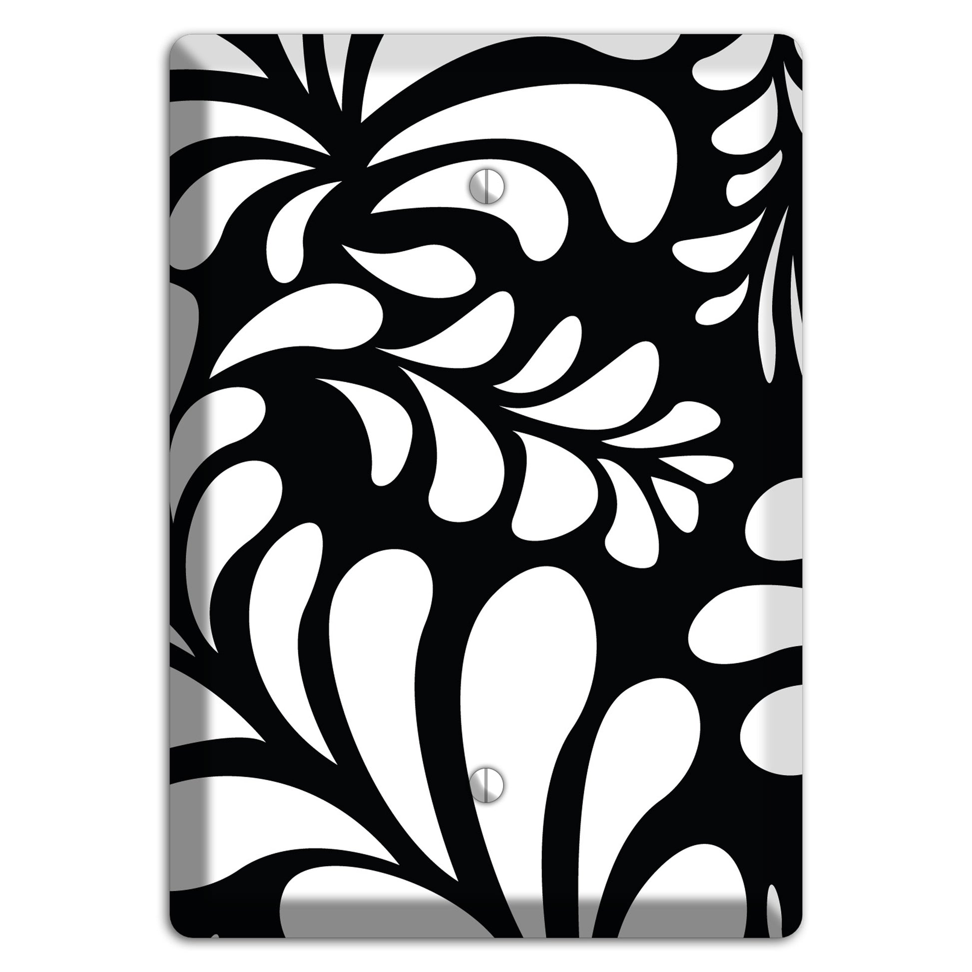 Black with White Herati Blank Wallplate