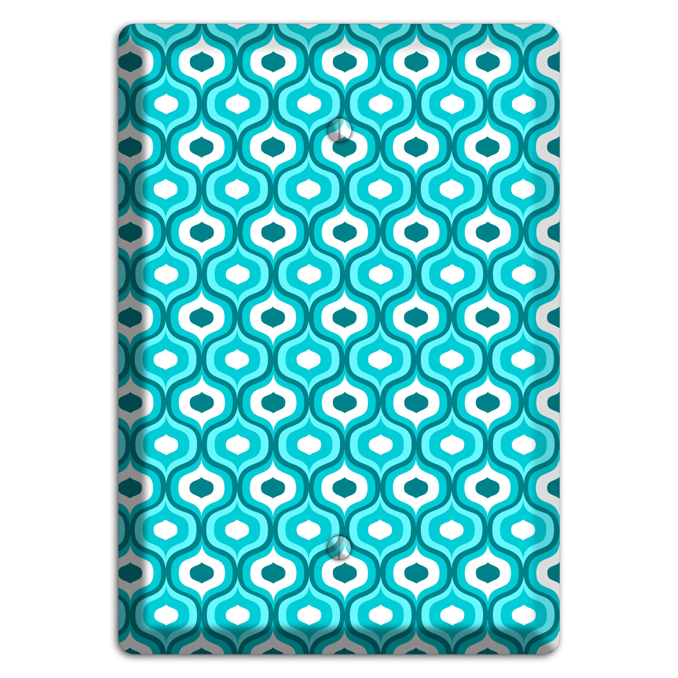 Multi Turquoise Double Scallop 2 Blank Wallplate