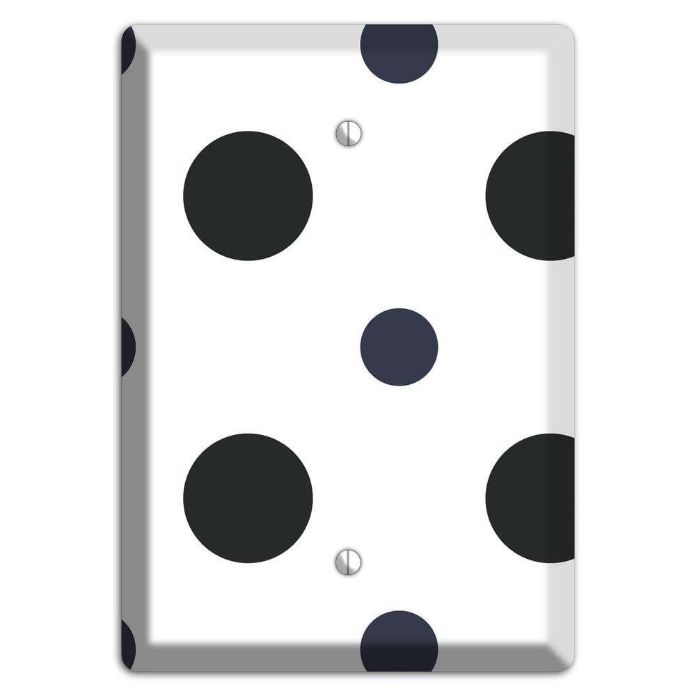 Black Multi Medium Polka Dots Blank Wallplate