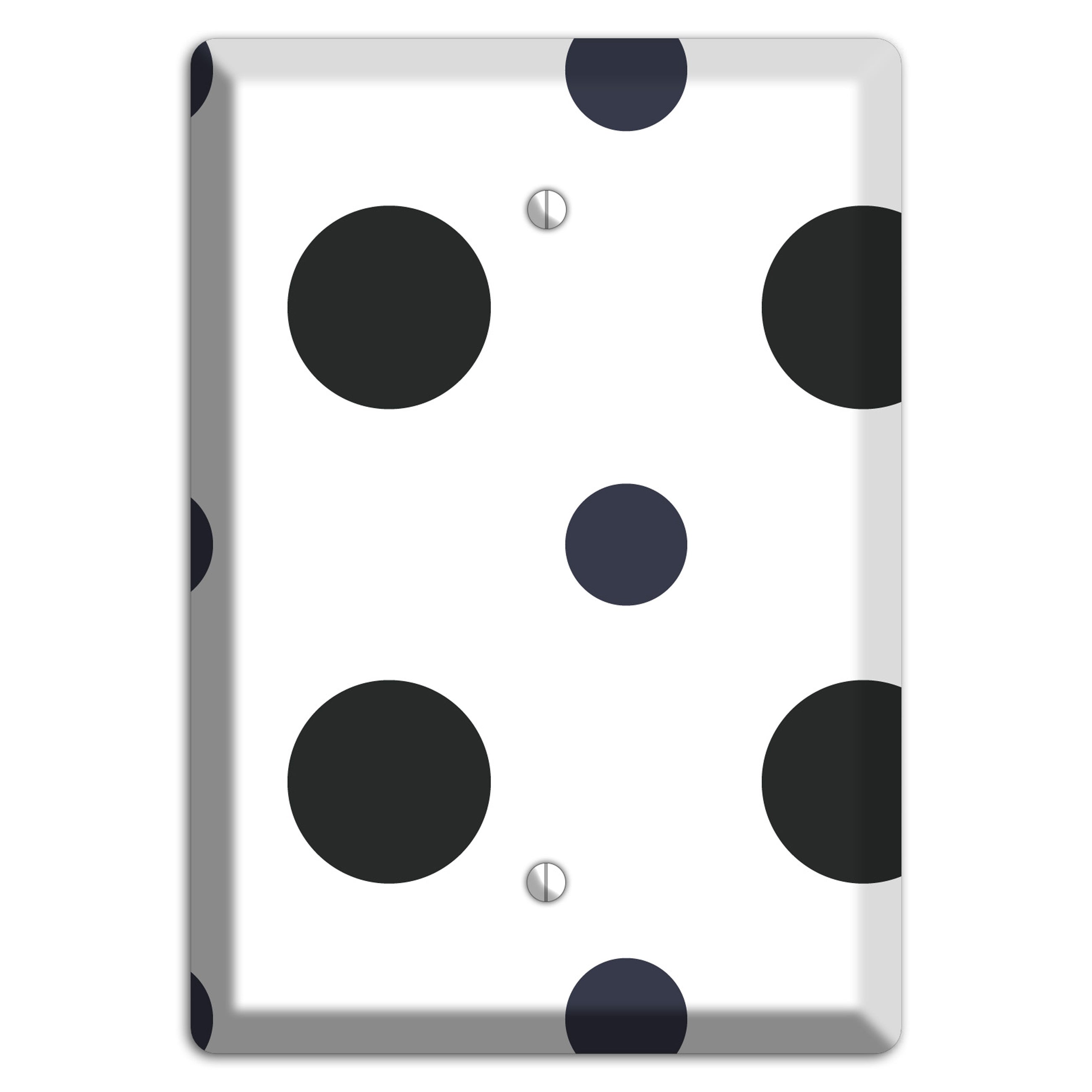 Black Multi Medium Polka Dots Blank Wallplate
