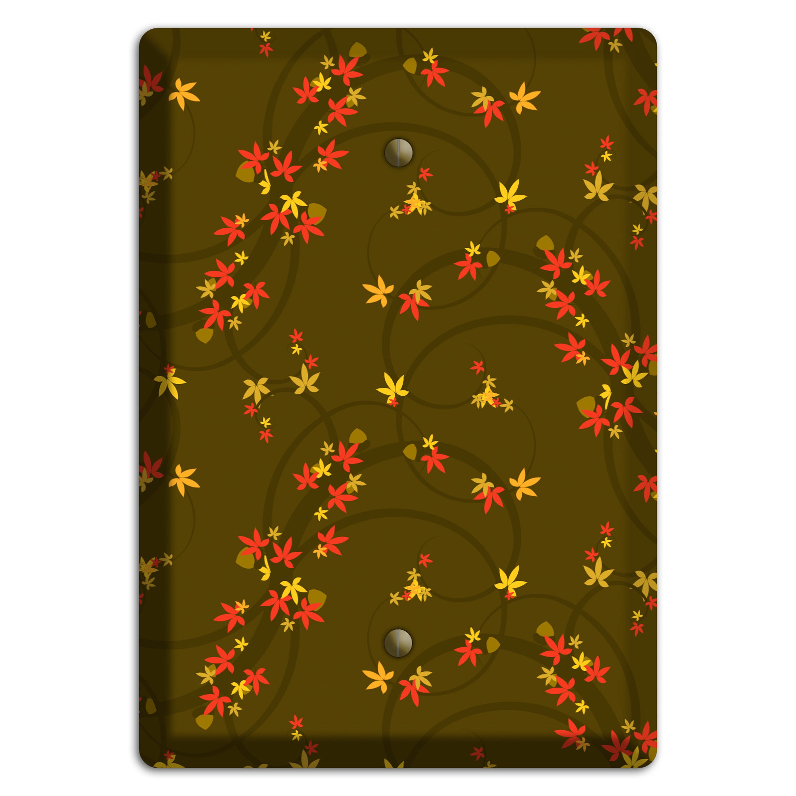 Brown Fall Flowers Blank Wallplate