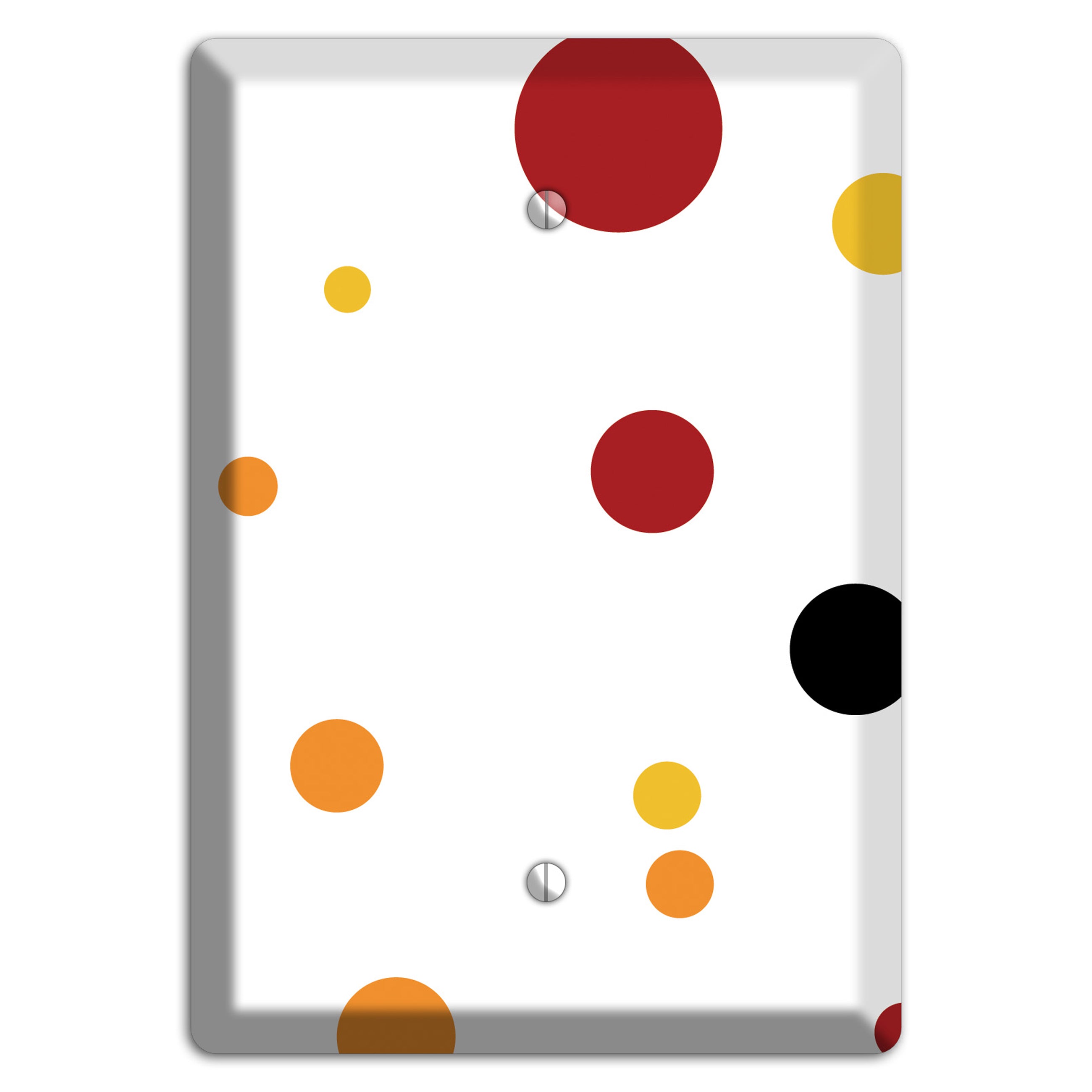 White with Red and Multi Umber Medium Dots Blank Wallplate