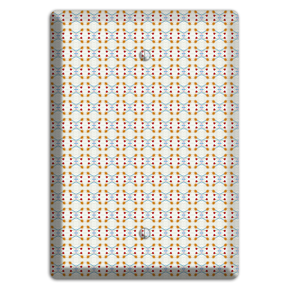 Off White Red Blue Retro Arabesque Blank Wallplate