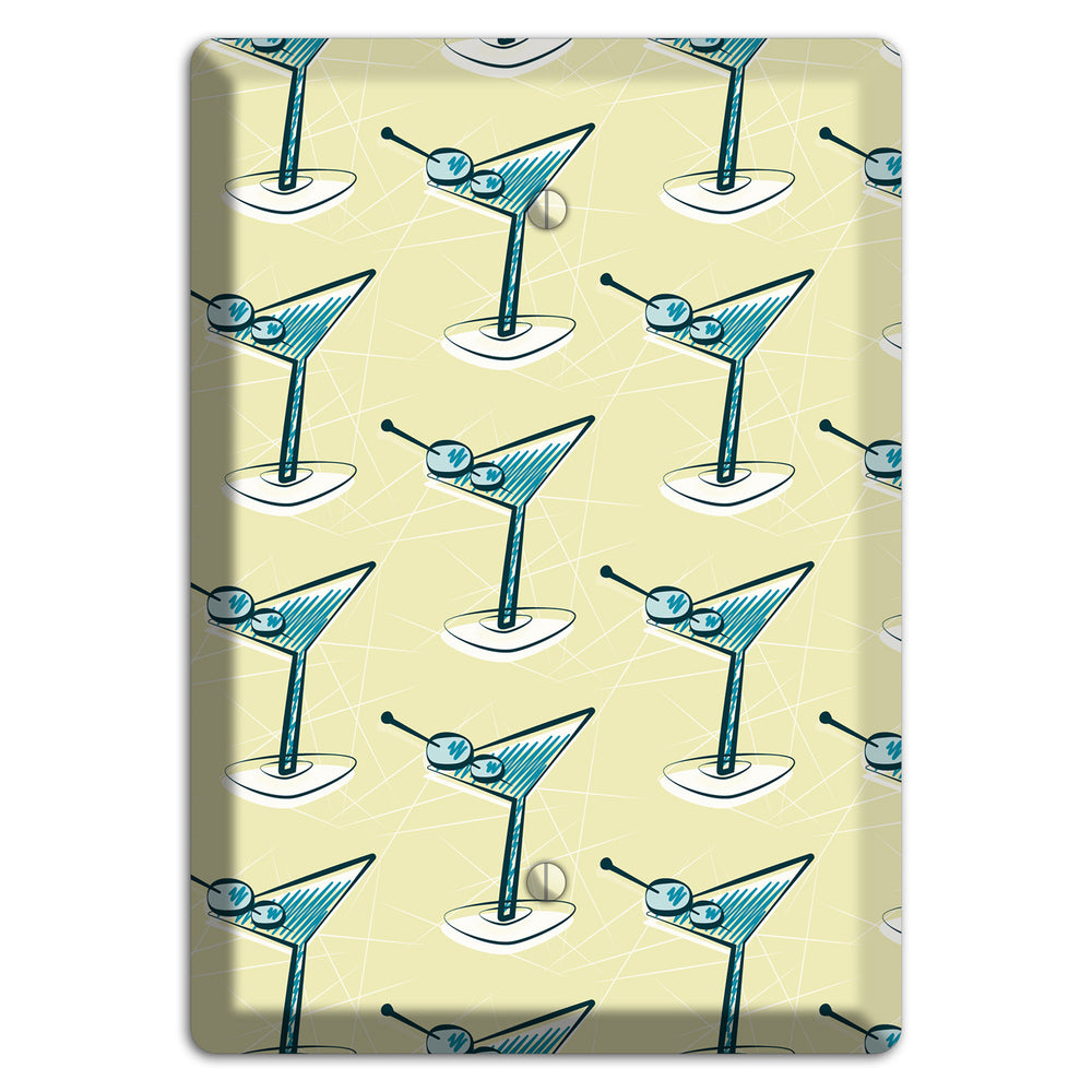 Yellow Martini Blank Wallplate