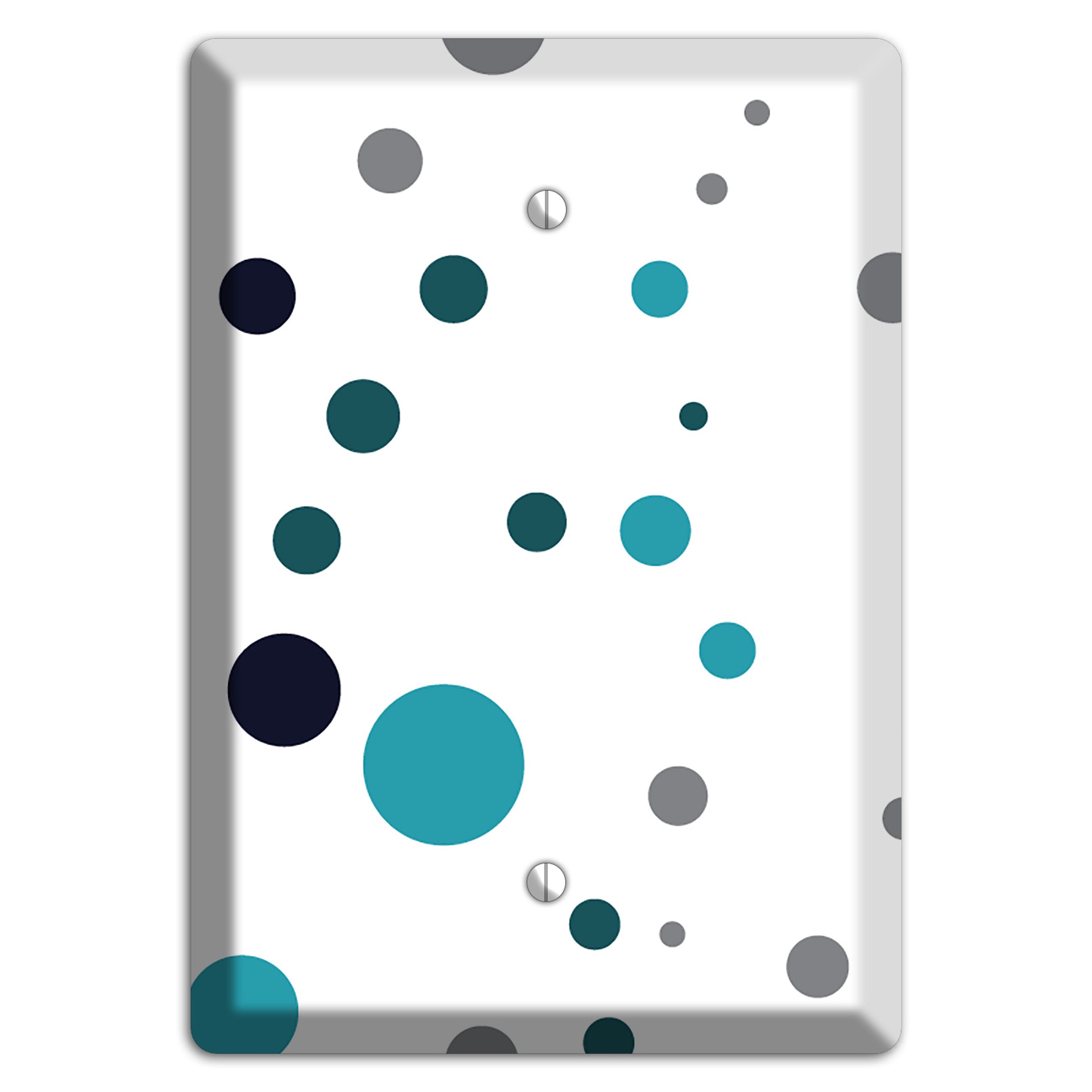 Teal and Blue Dots Blank Wallplate