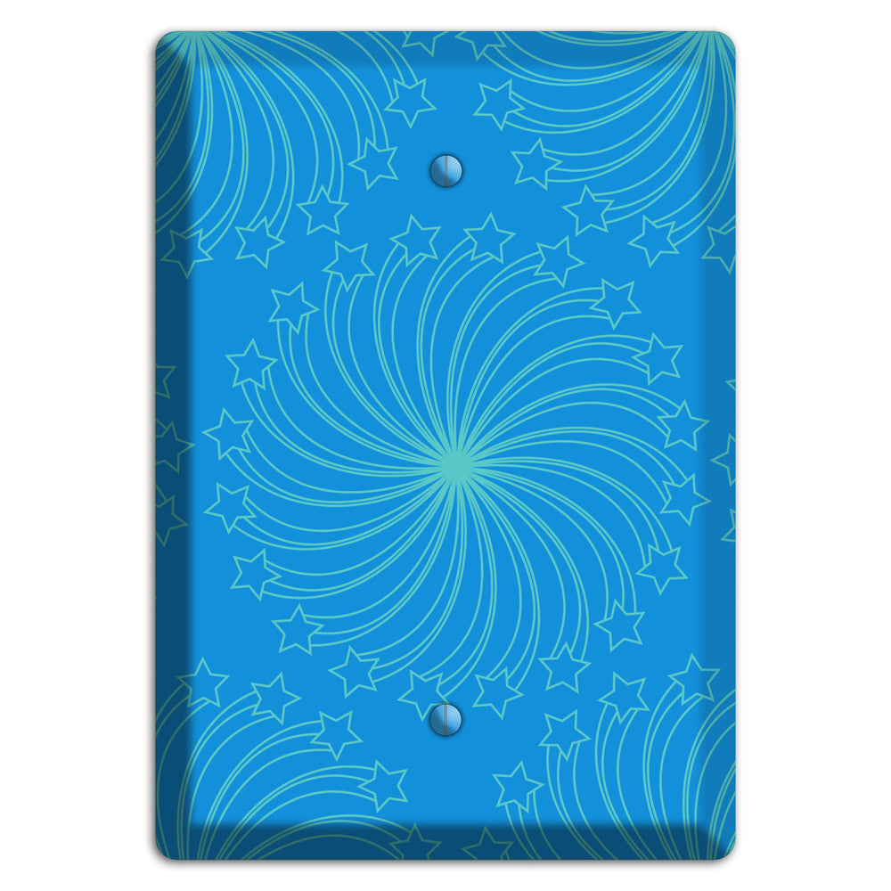 Multi Blue Star Swirl Blank Wallplate