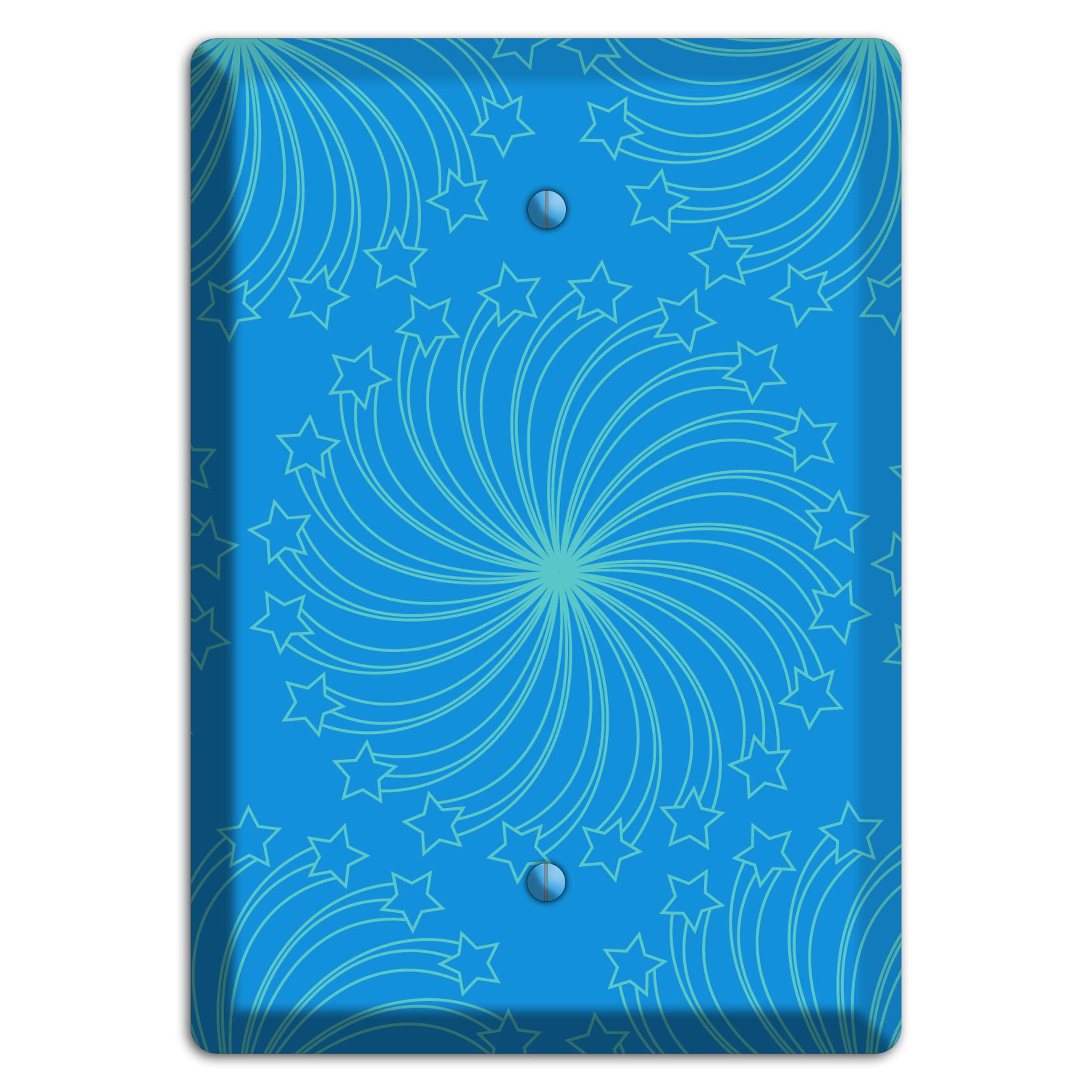 Multi Blue Star Swirl Blank Wallplate