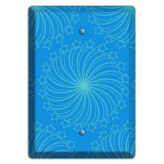 Multi Blue Star Swirl Blank Wallplate