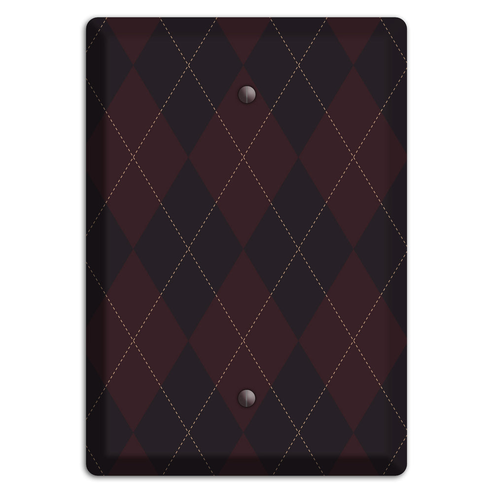 Black Argyle Blank Wallplate