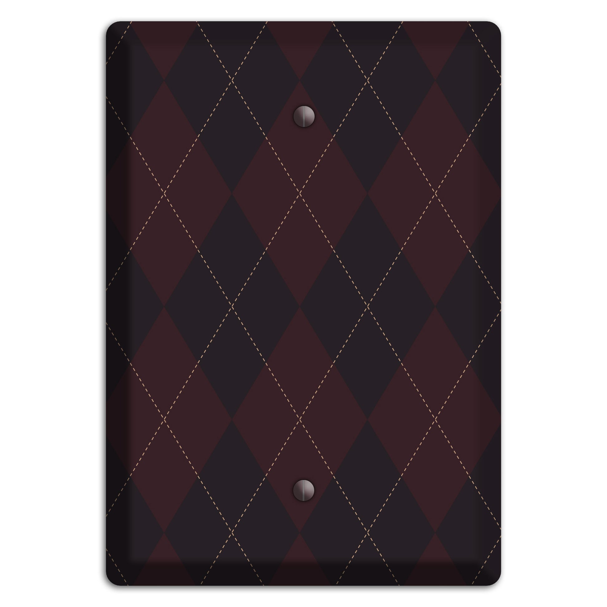 Black Argyle Blank Wallplate