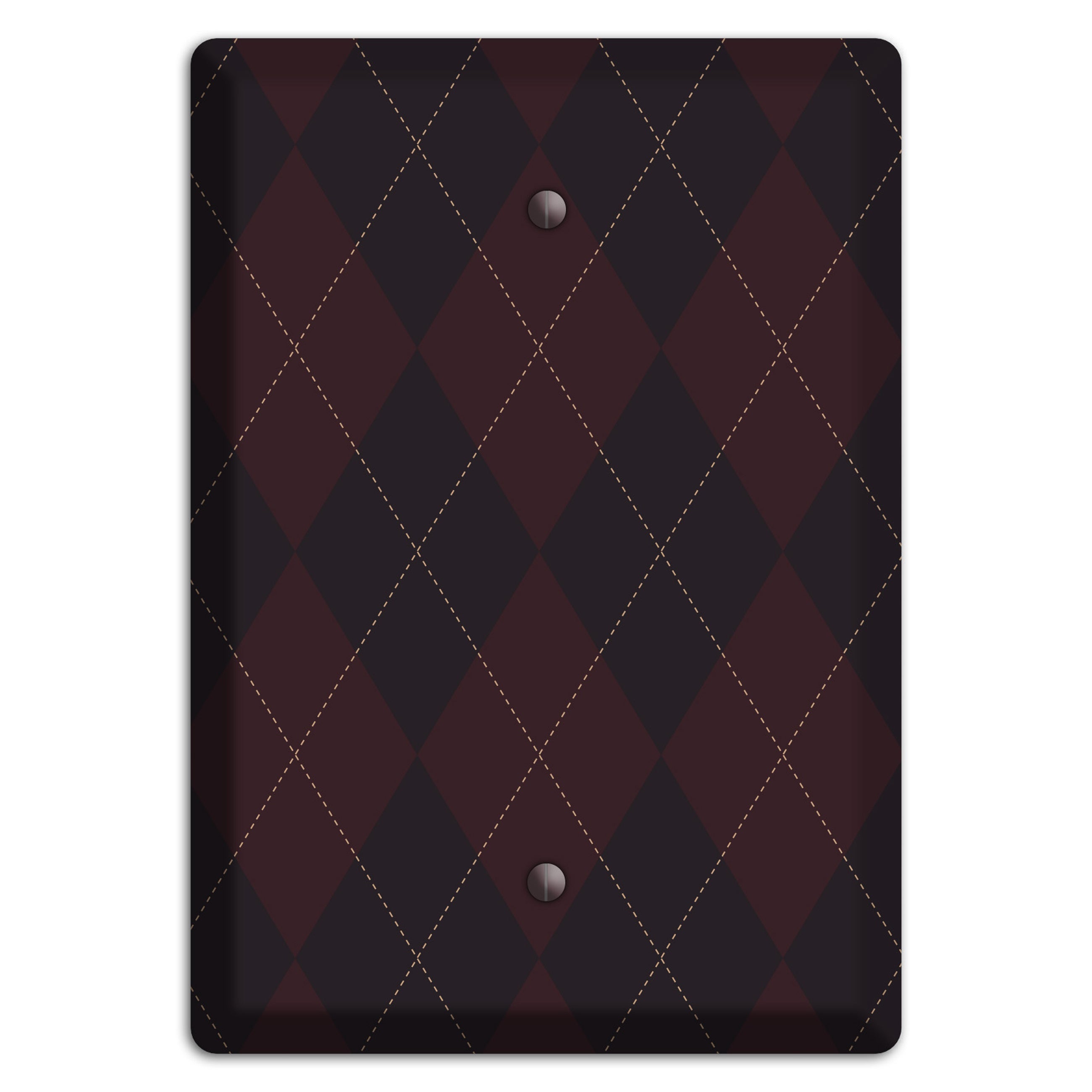 Black Argyle Blank Wallplate