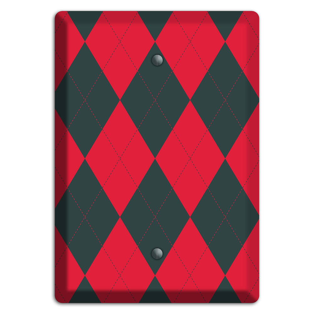 Red and Black Argyle Blank Wallplate