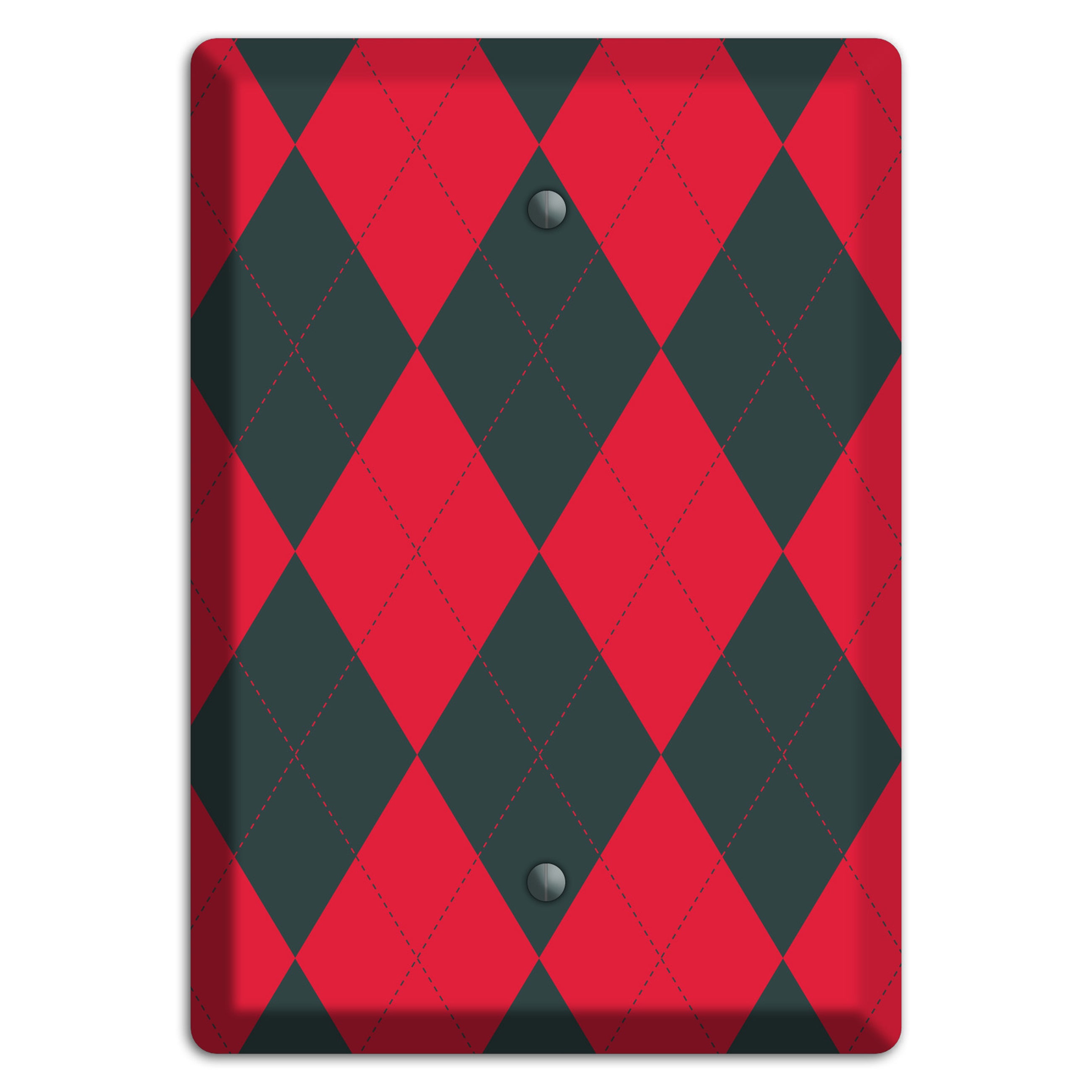 Red and Black Argyle Blank Wallplate