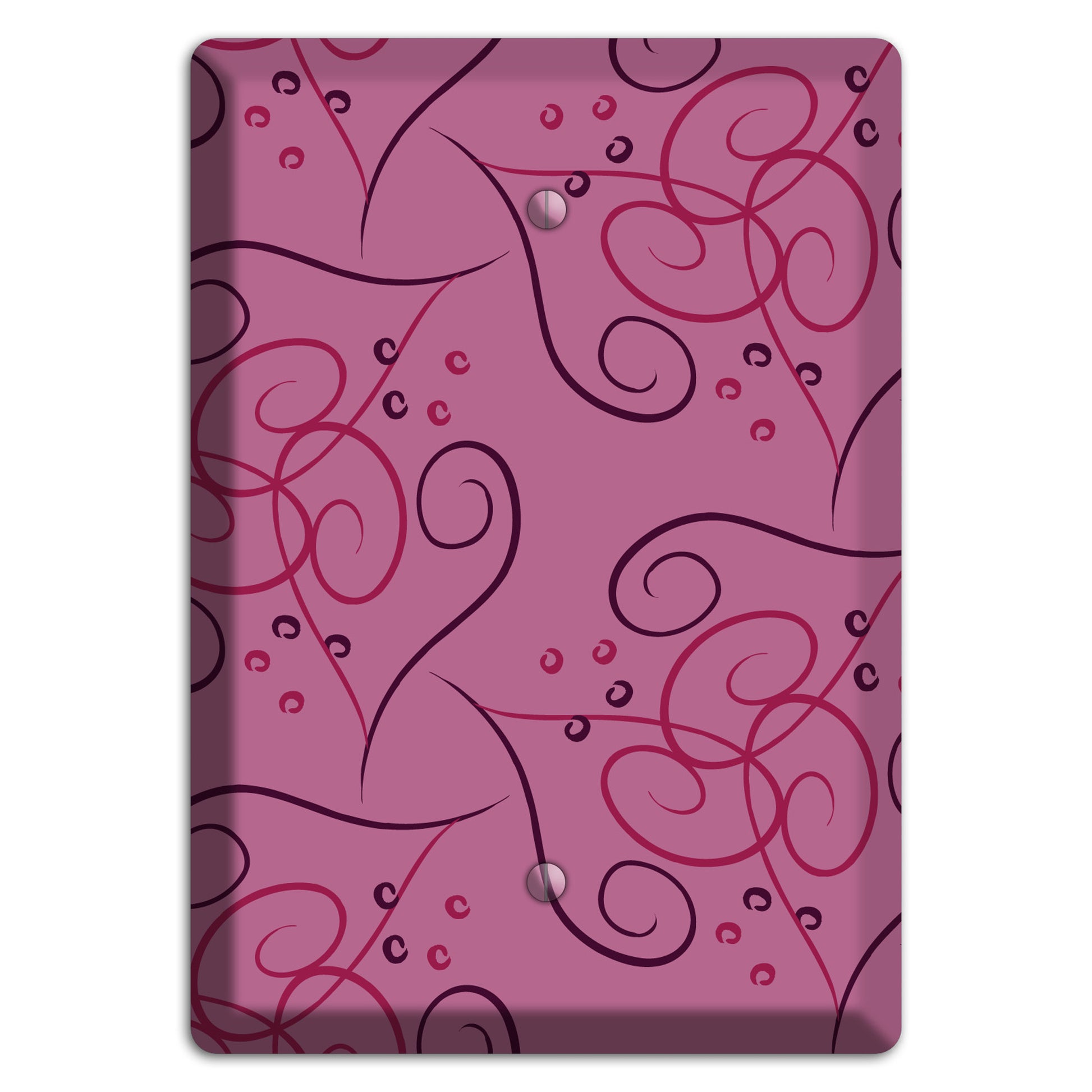 Pink Scroll Hearts Blank Wallplate
