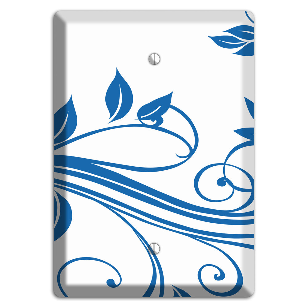 Black and White Sprig Blank Wallplate