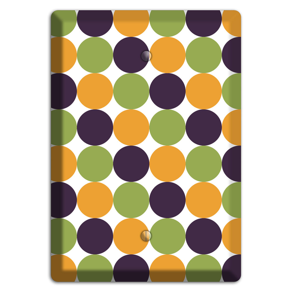 Olive Eggplant Orange Tiled Dots Blank Wallplate