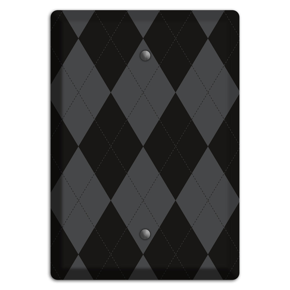 Black and Grey Argyle Blank Wallplate