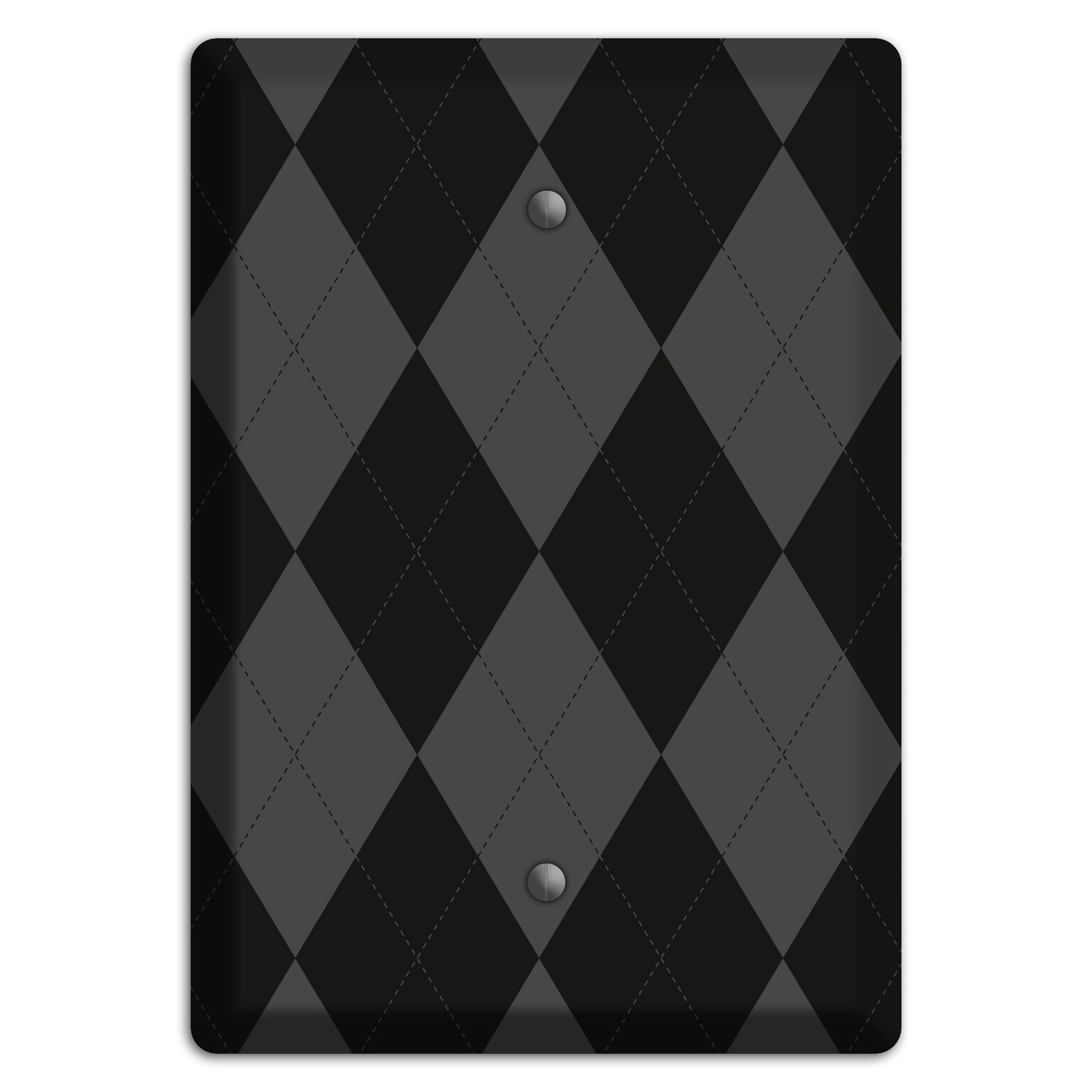 Black and Grey Argyle Blank Wallplate