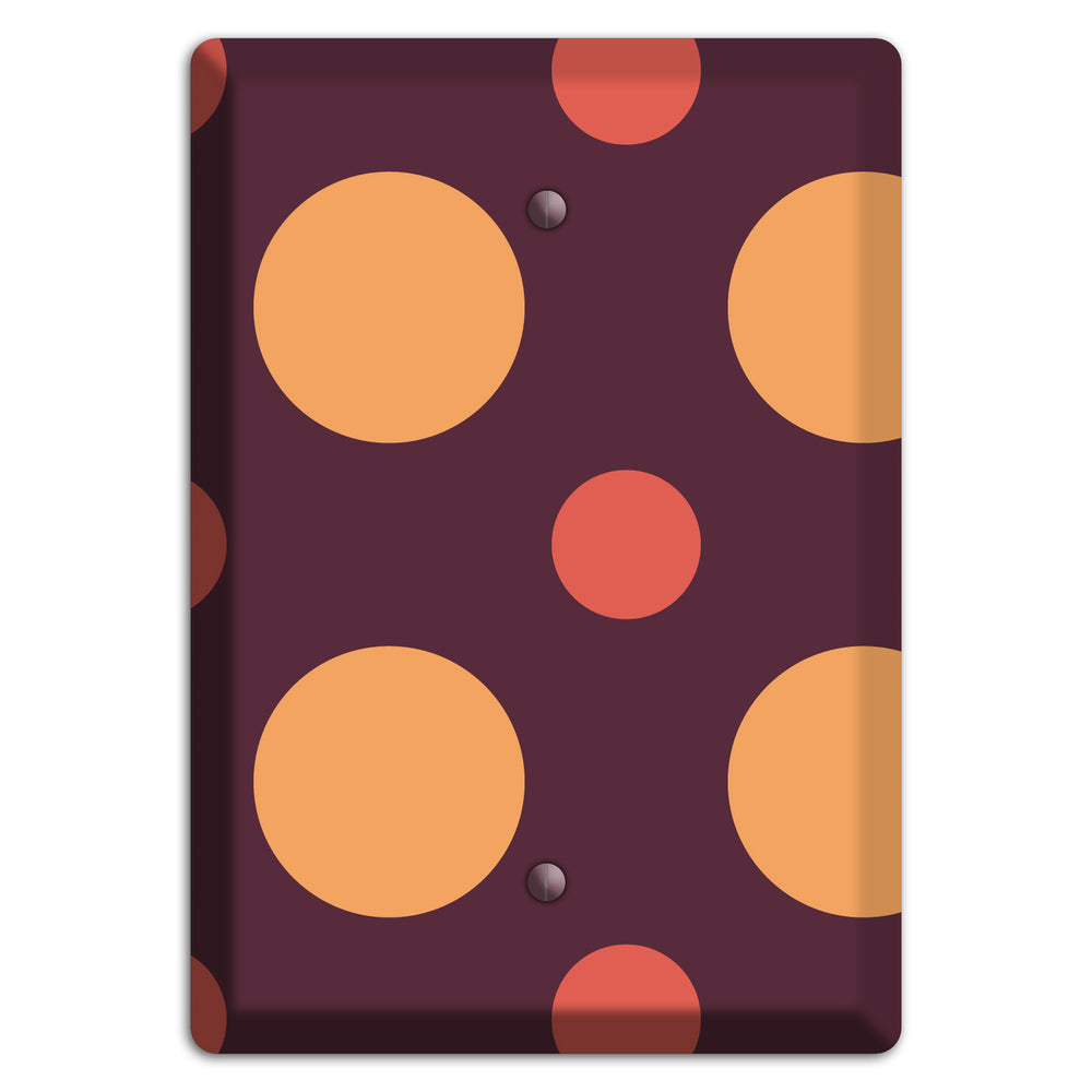 Eggplant with Multi Coral Multi Medium Polka Dots Blank Wallplate