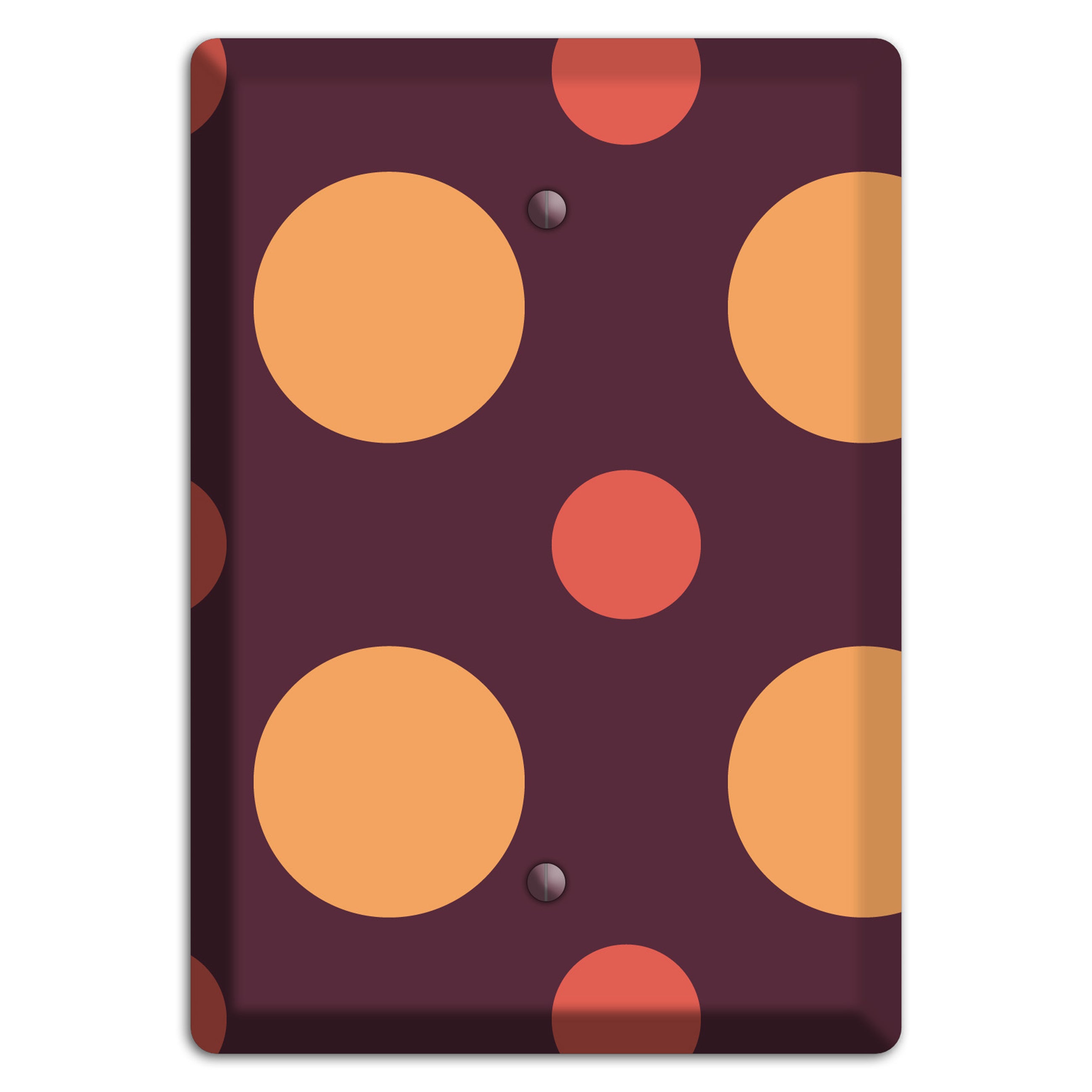 Eggplant with Multi Coral Multi Medium Polka Dots Blank Wallplate