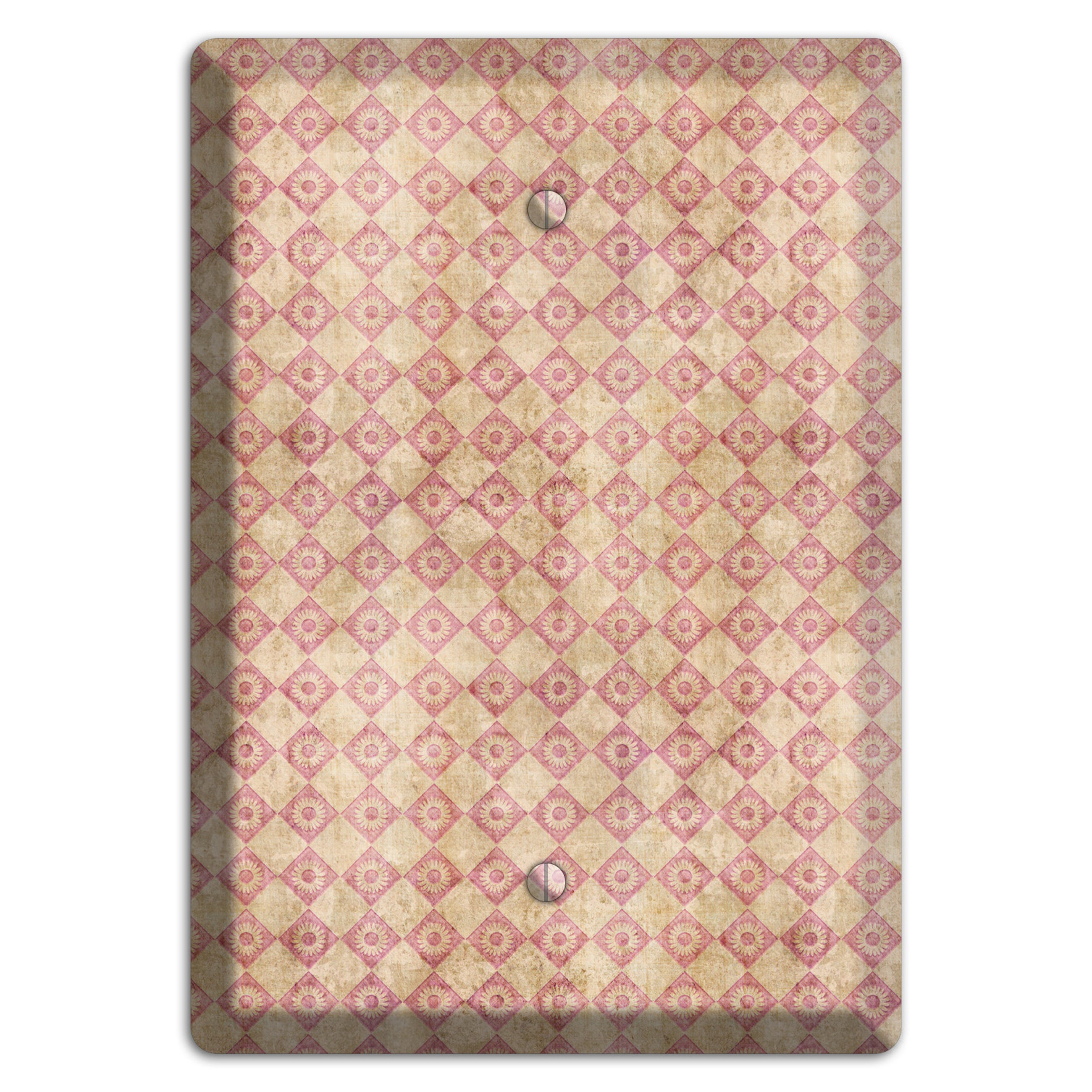 Red and Beige Diamond Circles Blank Wallplate