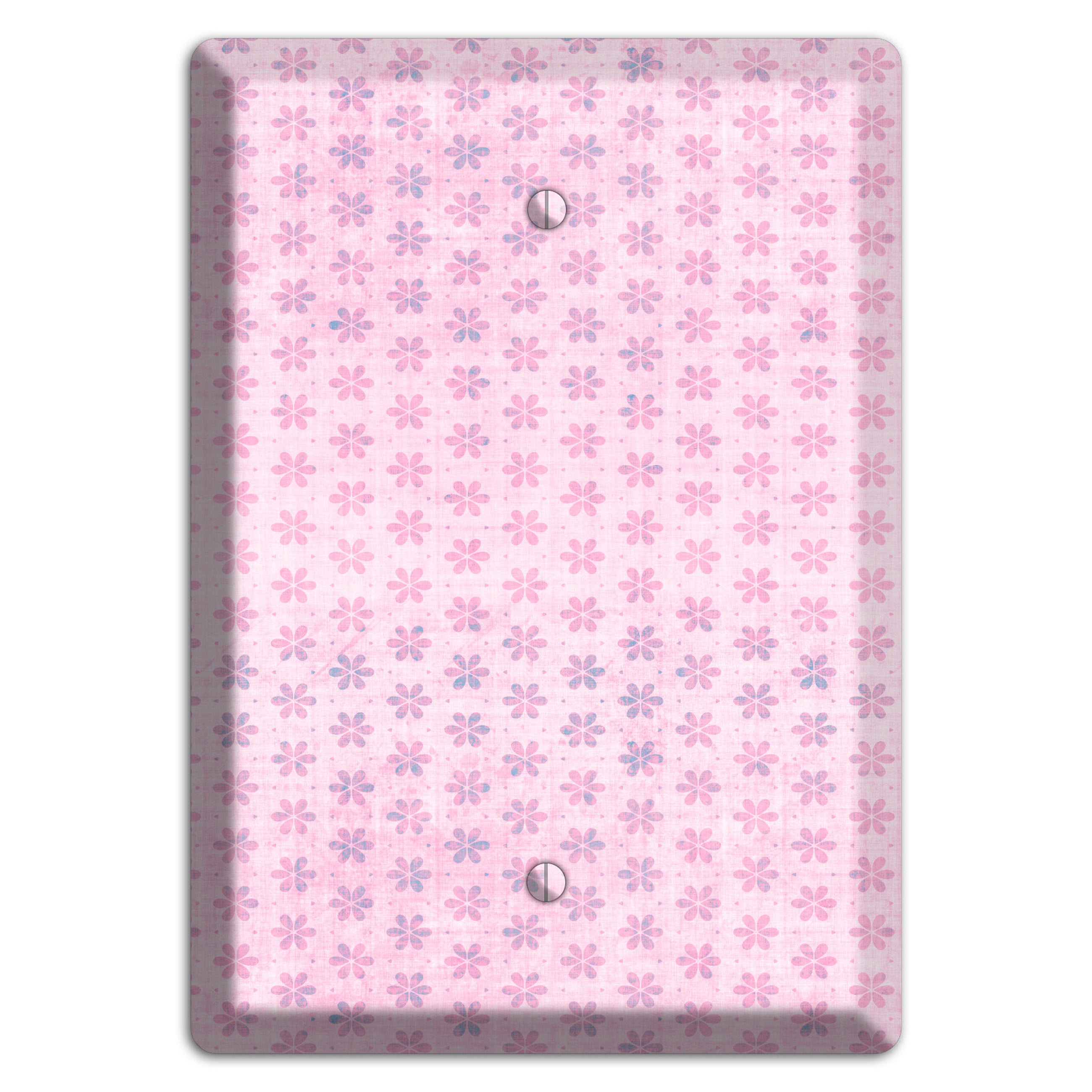 Pink Grunge Floral Contour Blank Wallplate