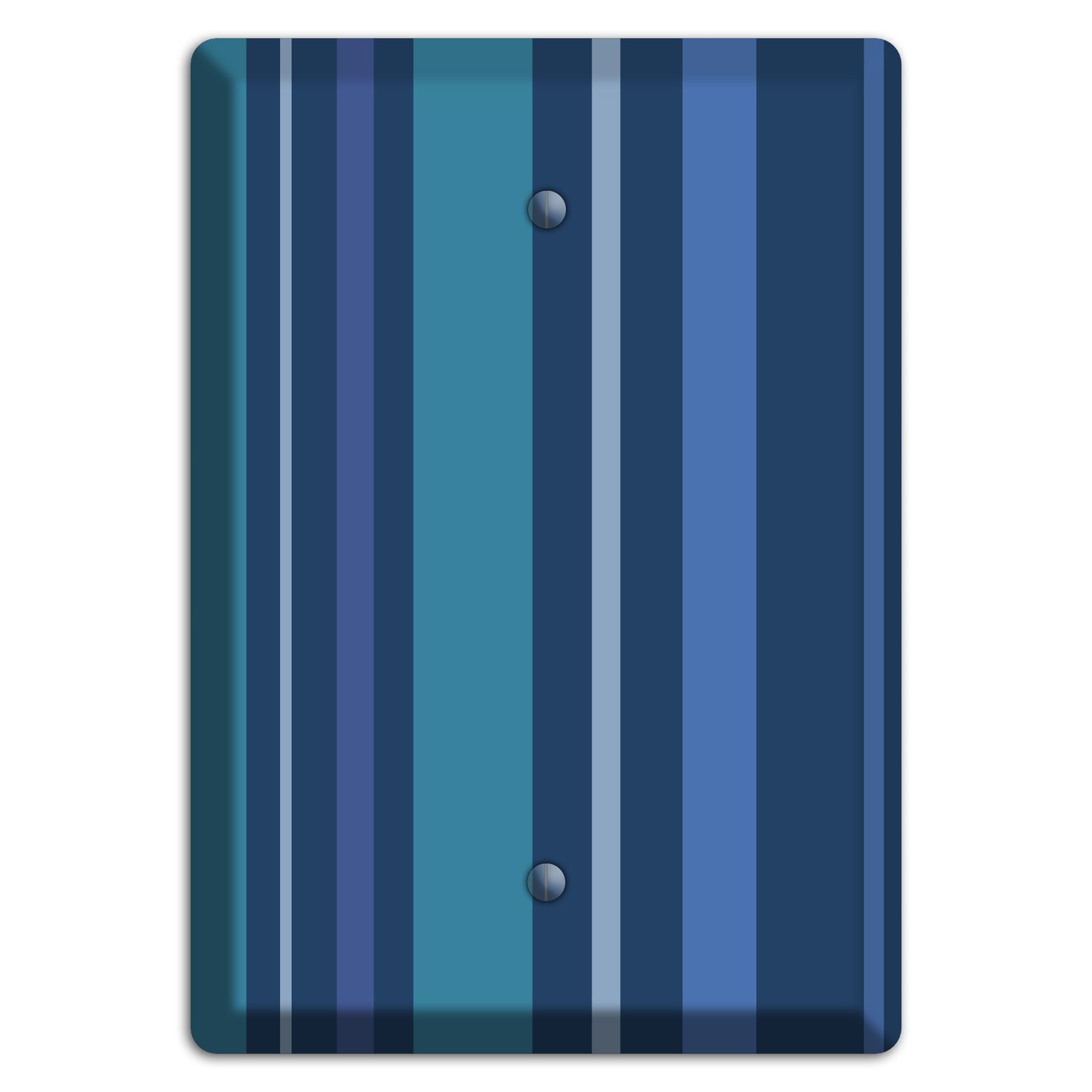 Multi Blue Vertical Stripes Blank Wallplate