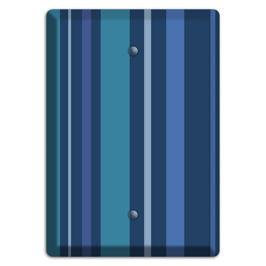 Multi Blue Vertical Stripes Blank Wallplate