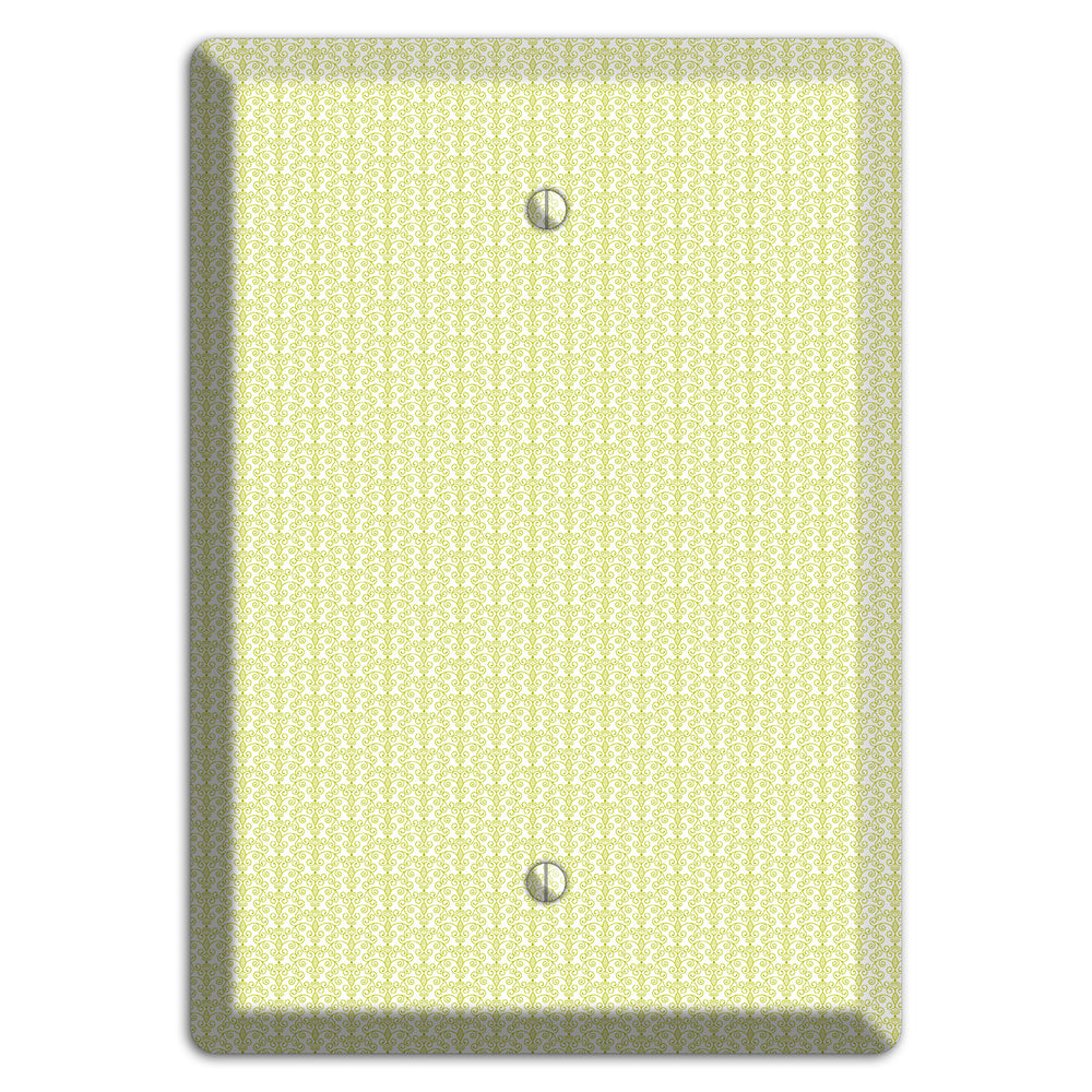 Olive Tiny Toile Half Drop Blank Wallplate