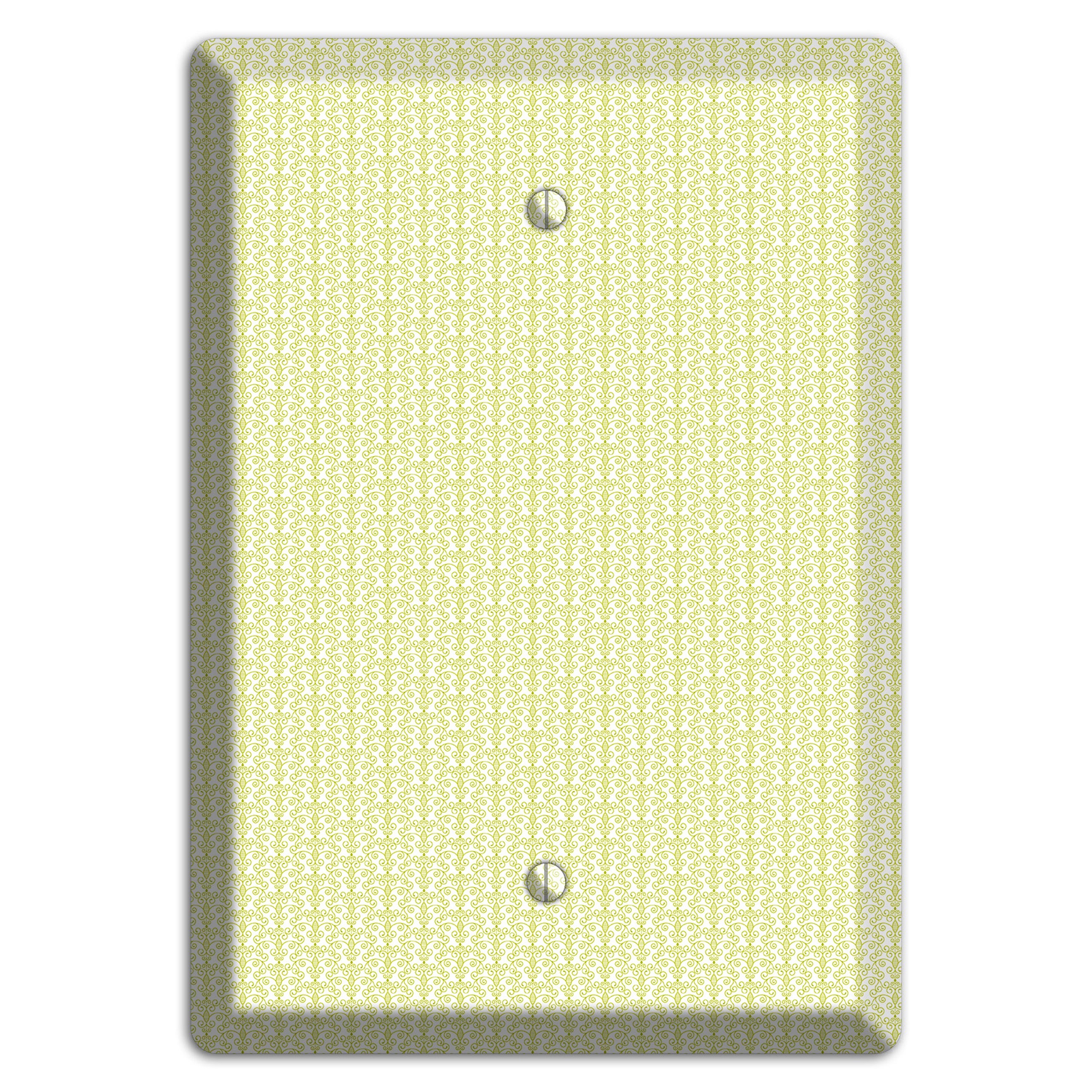 Olive Tiny Toile Half Drop Blank Wallplate
