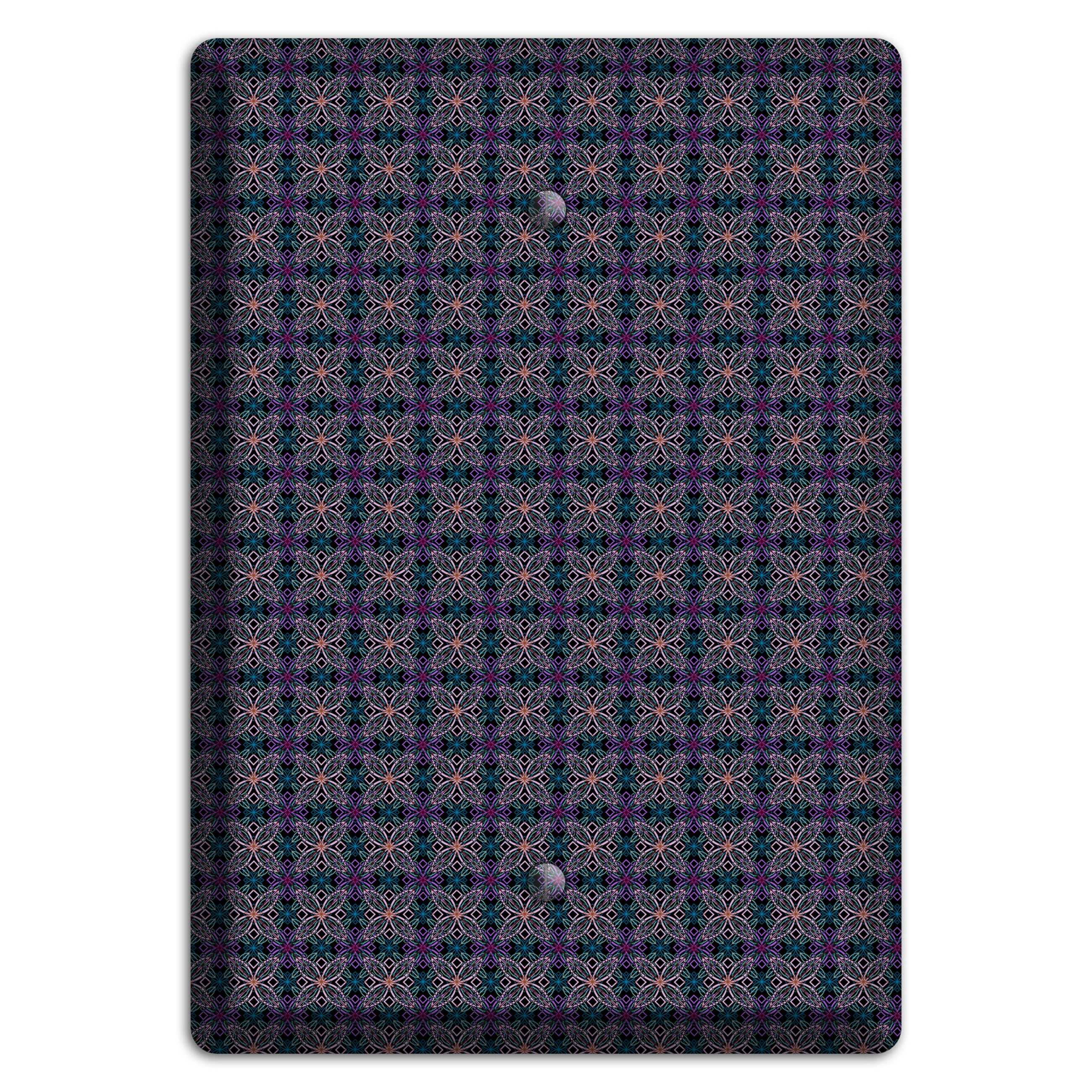Purple and Green Tiled Floral Foulard Blank Wallplate