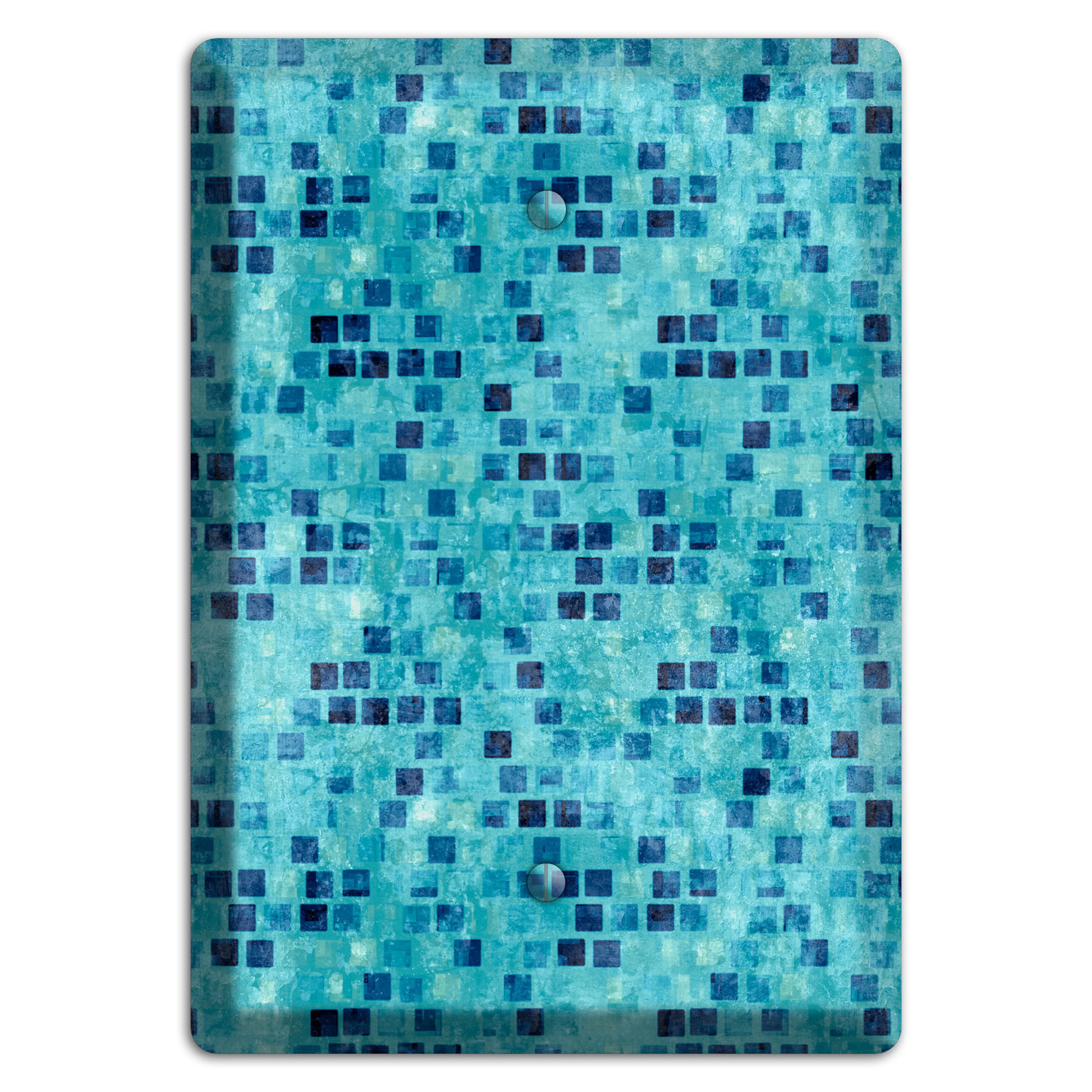 Turquoise Grunge Tile Blank Wallplate