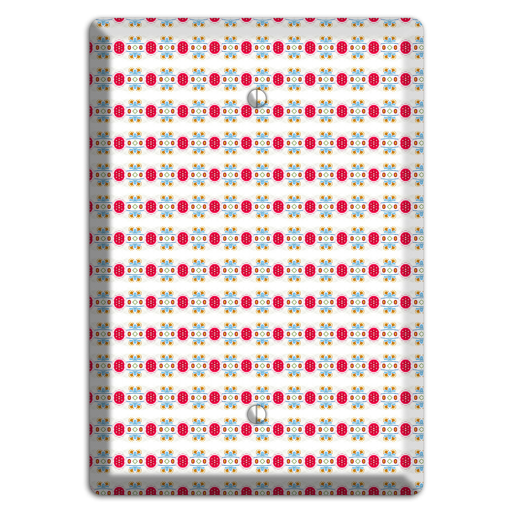 Off White with Red Blue Olive Tapestry Blank Wallplate