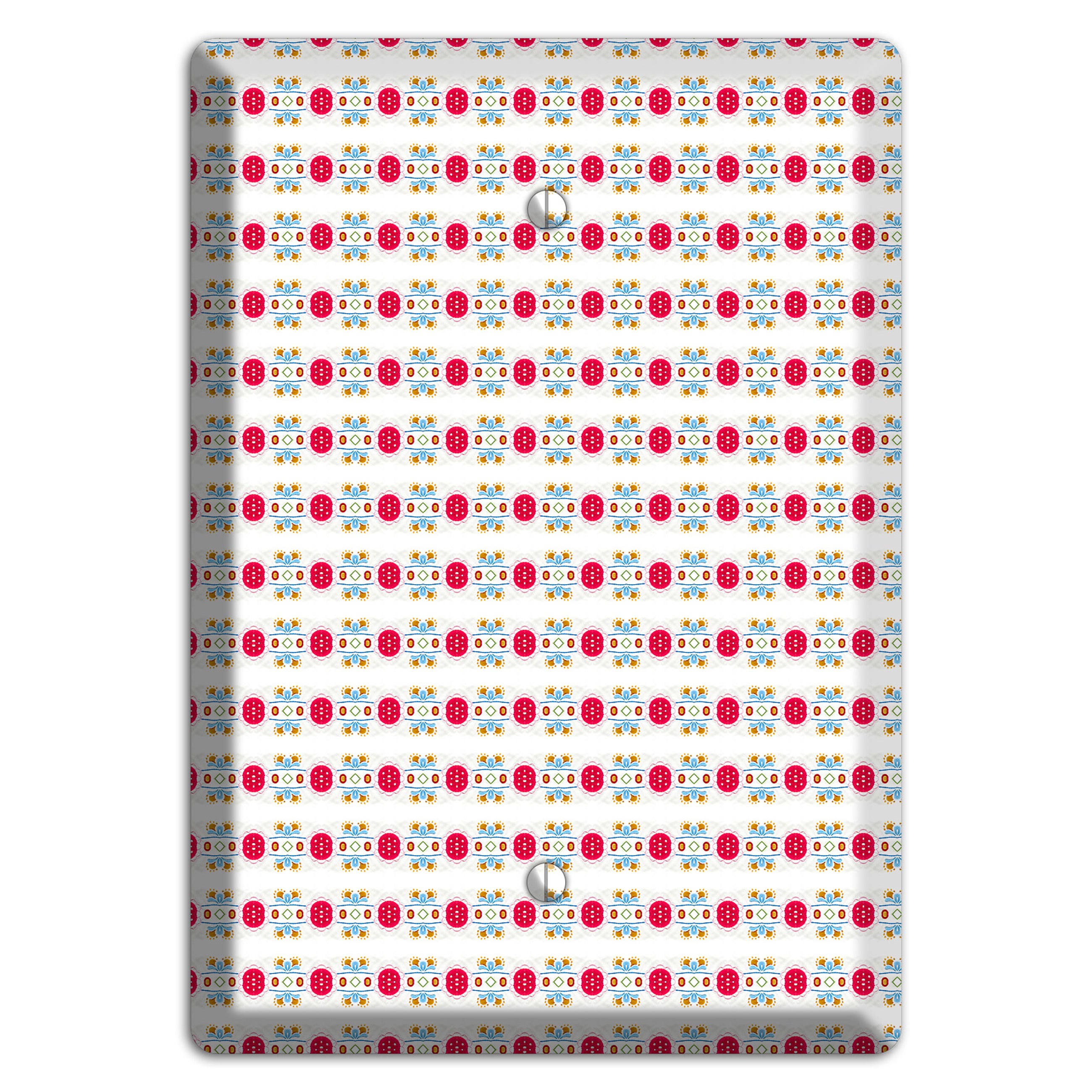 Off White with Red Blue Olive Tapestry Blank Wallplate