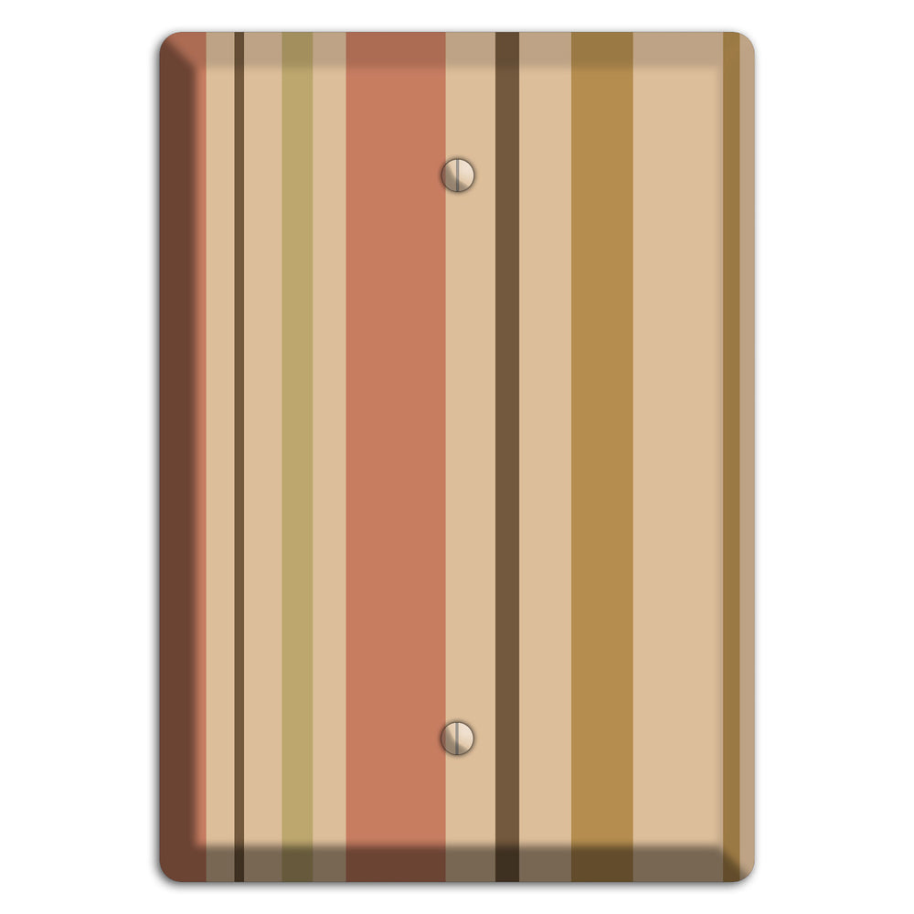 Multi Dusty Pink Vertical Stripes Blank Wallplate
