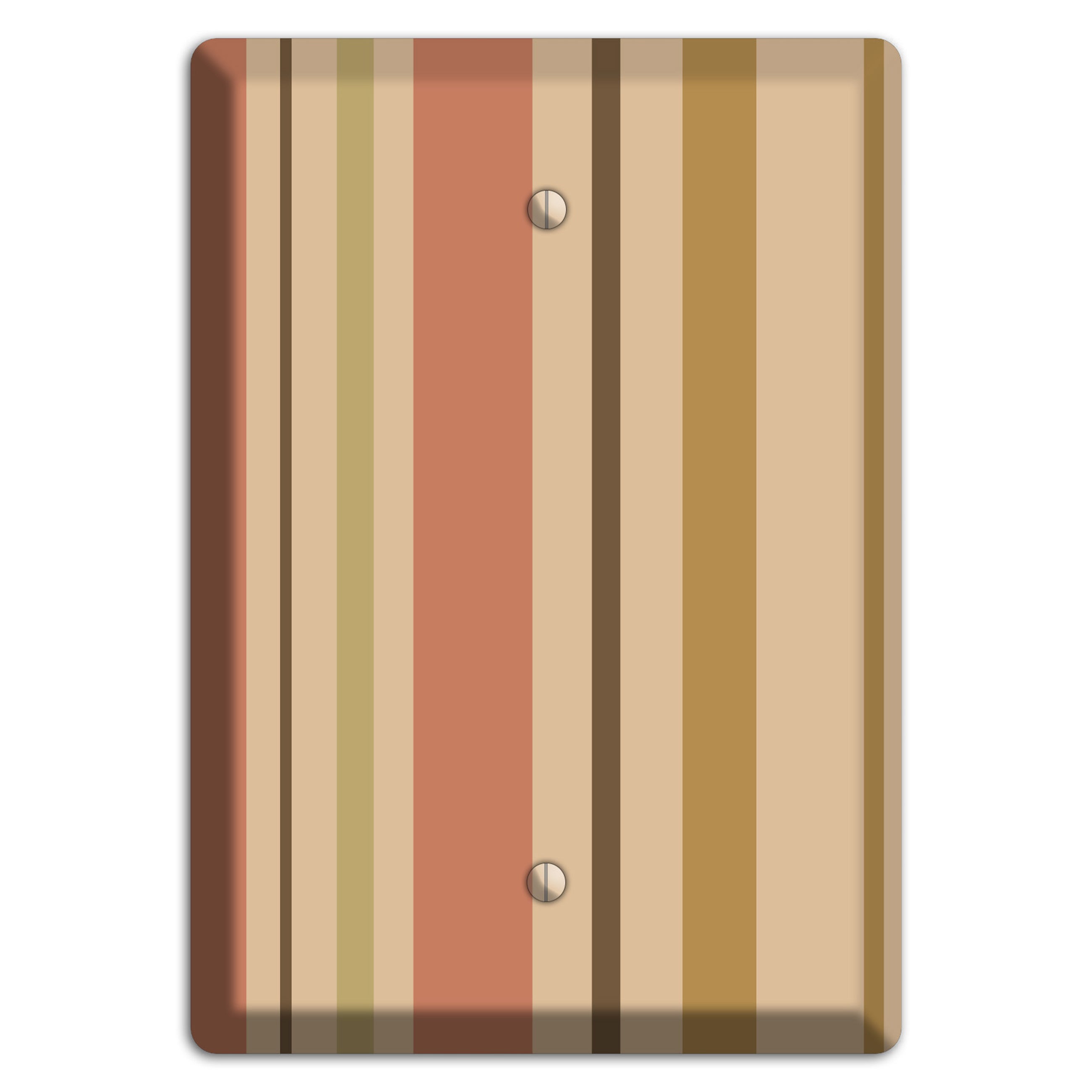 Multi Dusty Pink Vertical Stripes Blank Wallplate