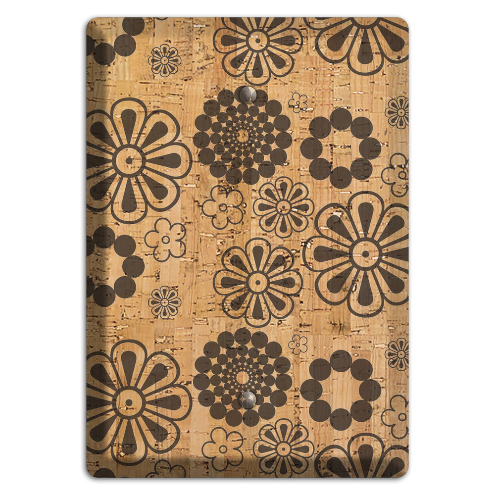 Retro Floral Cork Blank Wallplate