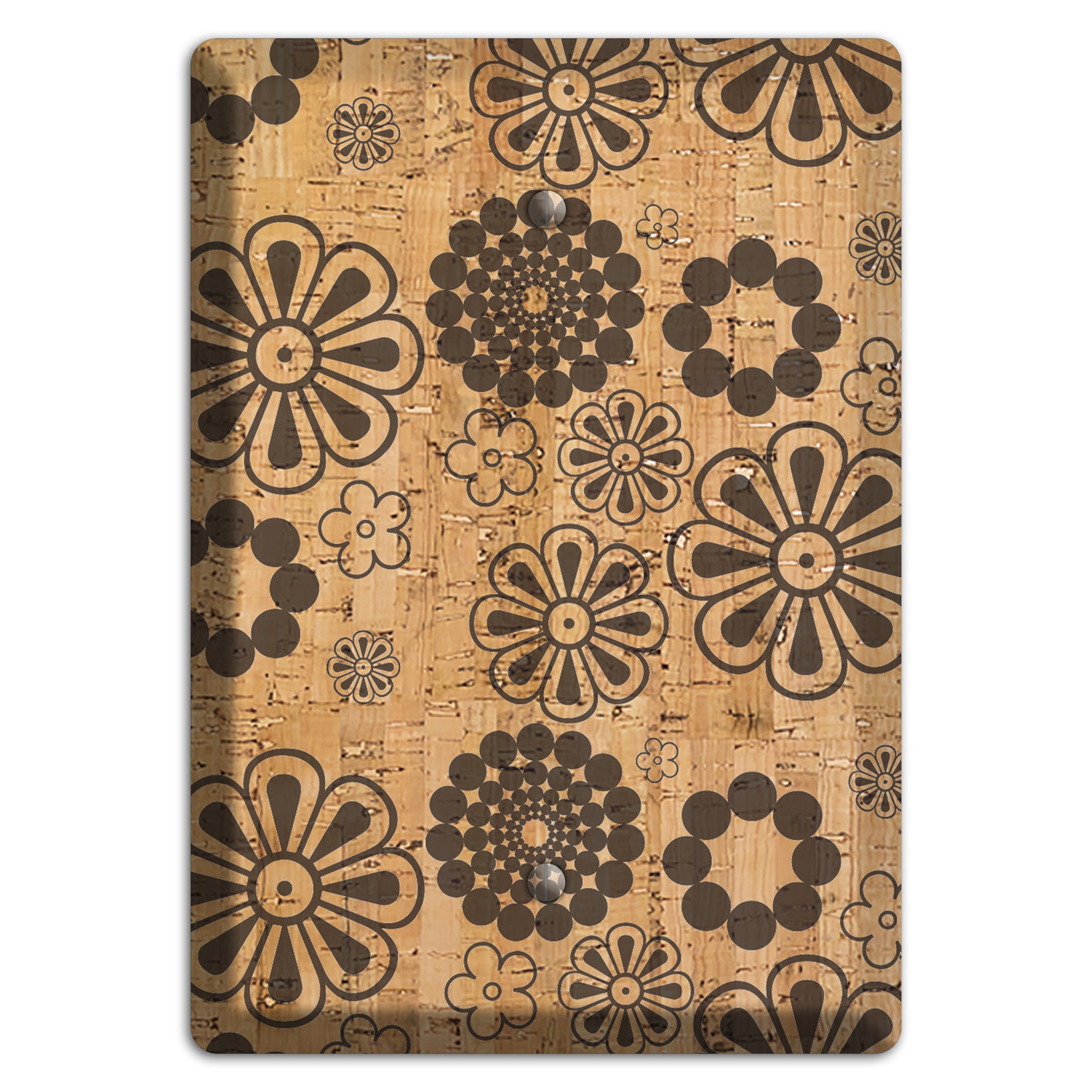 Retro Floral Cork Blank Wallplate