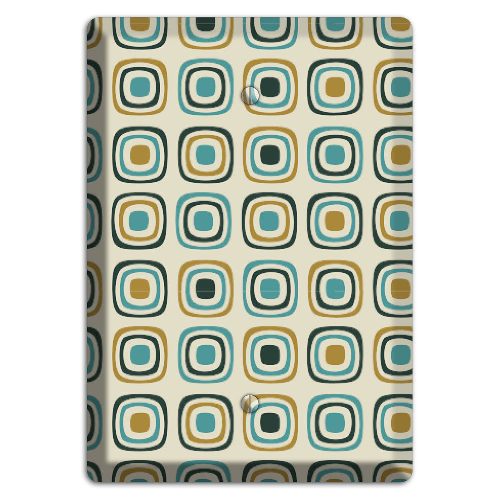 Yellow and Blue Rounded Squares Blank Wallplate