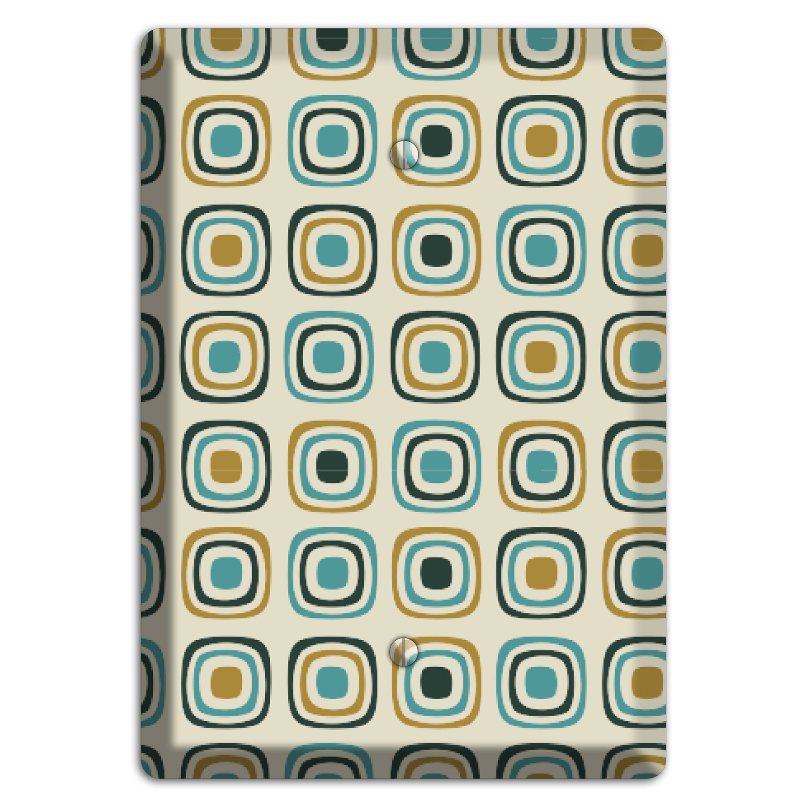 Yellow and Blue Rounded Squares Blank Wallplate