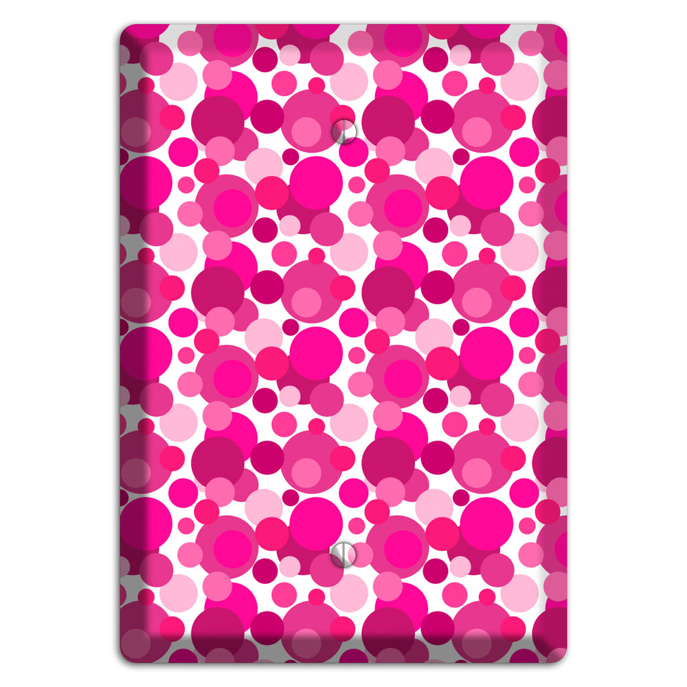 Multi Fuschia Bubble Dots Blank Wallplate