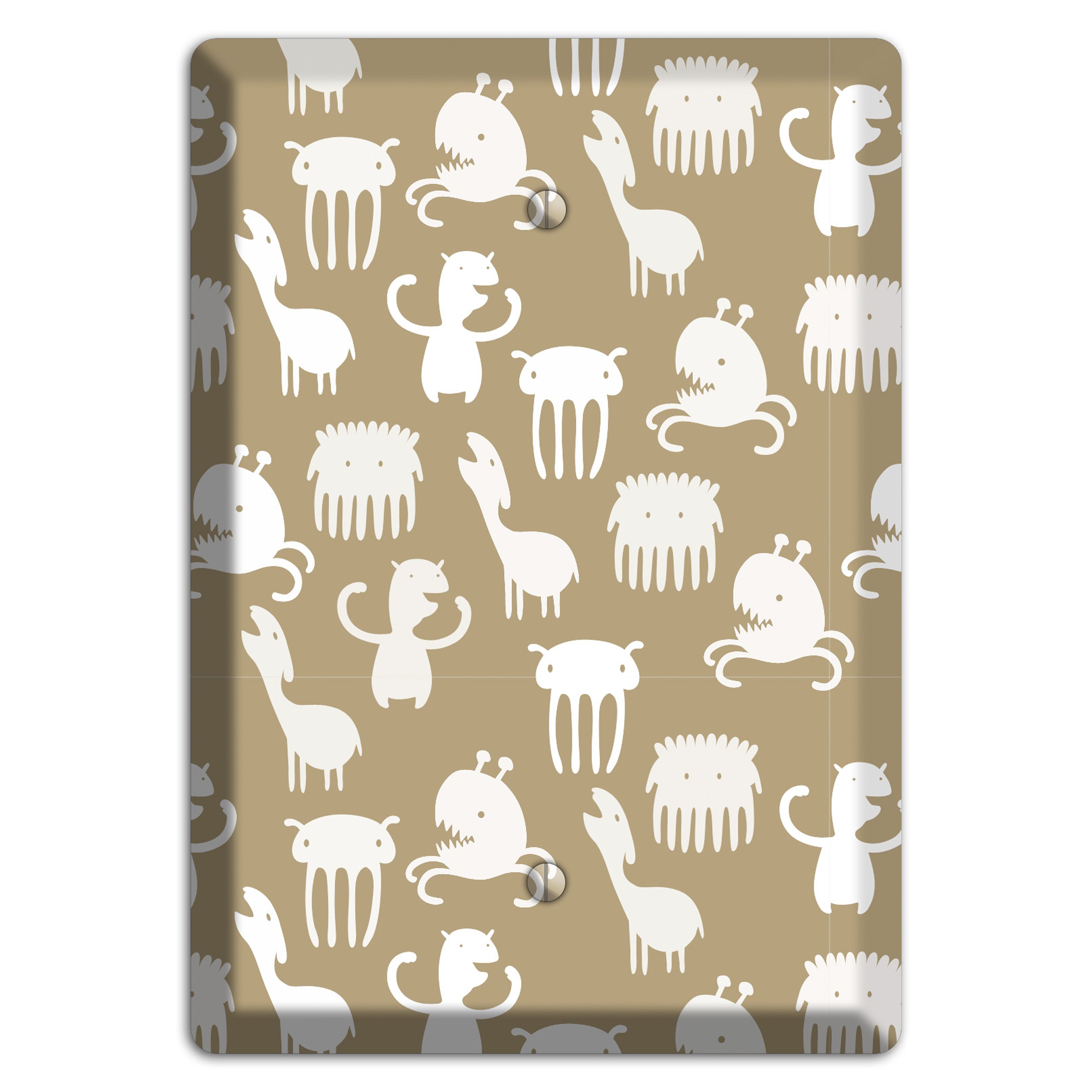 Sily Monsters Brown and White Blank Wallplate