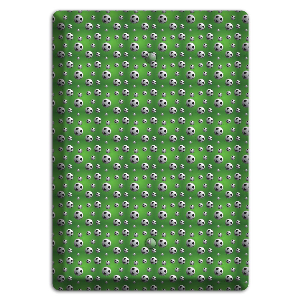 Green with Soccer Balls Blank Wallplate