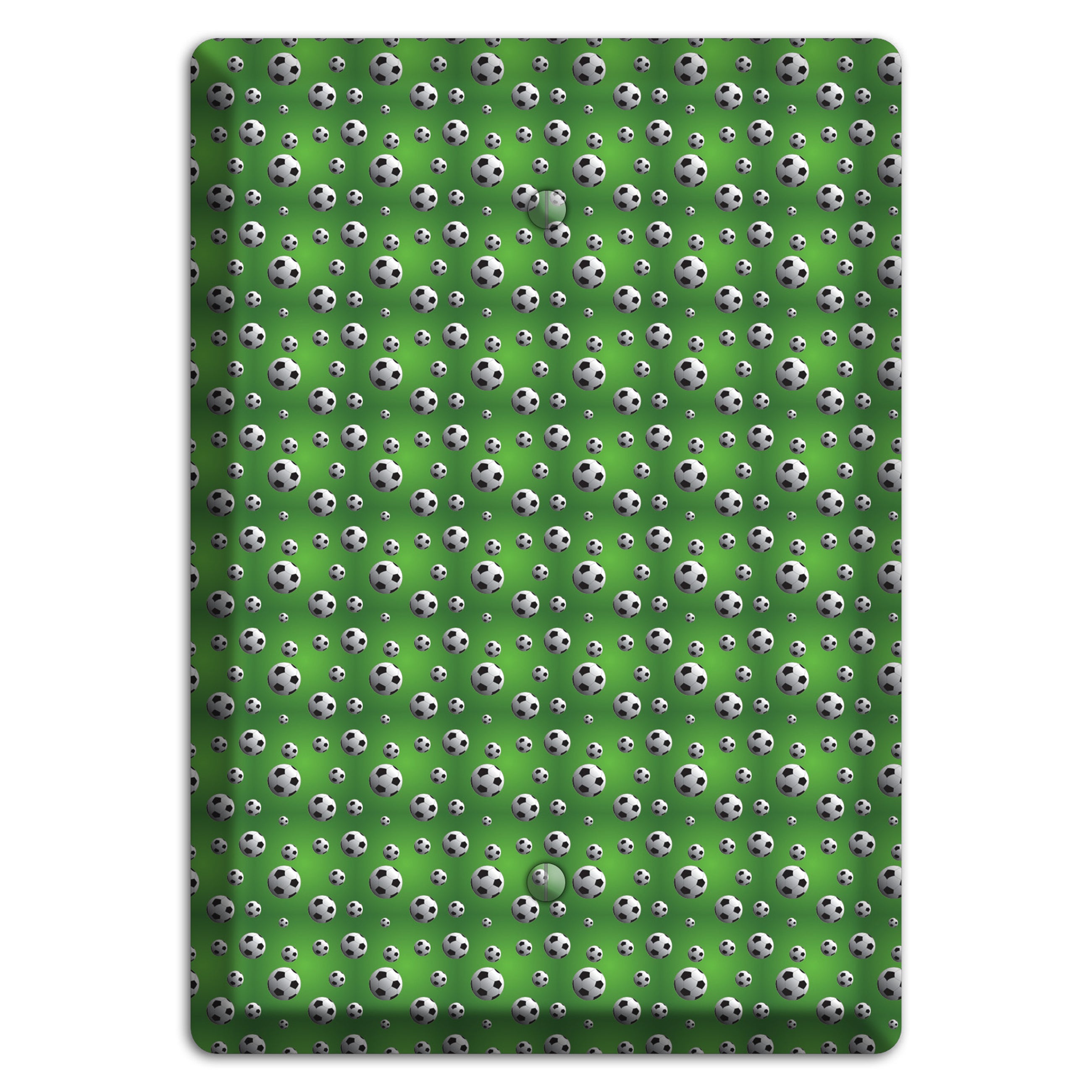 Green with Soccer Balls Blank Wallplate