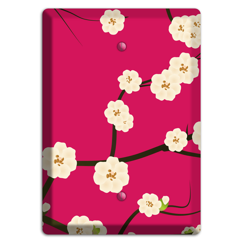 Red Cherry Bloosoms Blank Wallplate