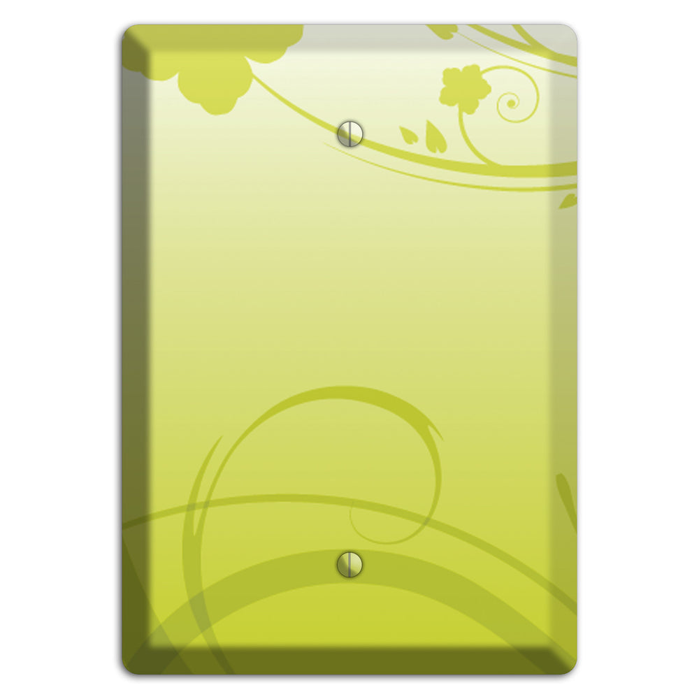 Green Swirls Blank Wallplate