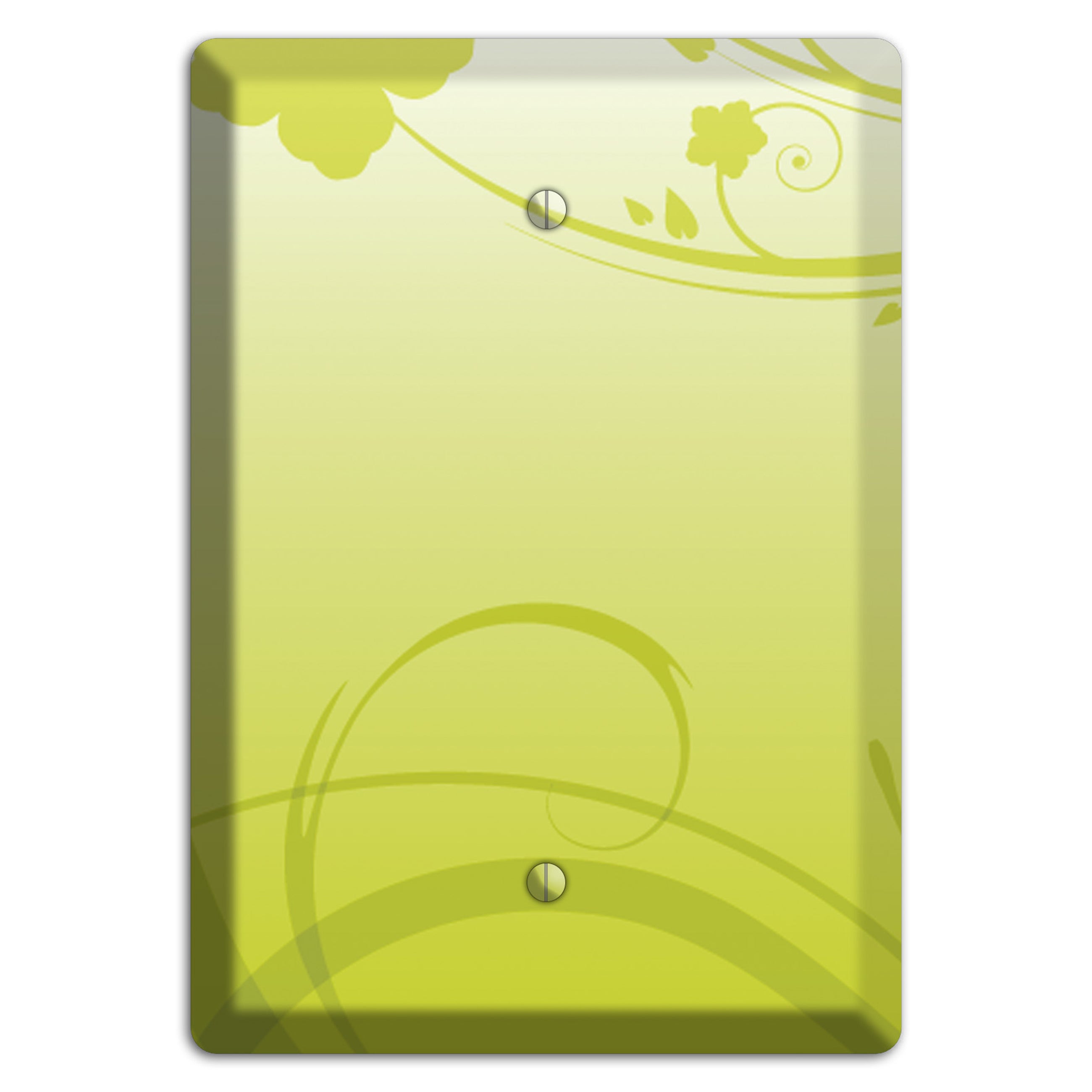 Green Swirls Blank Wallplate