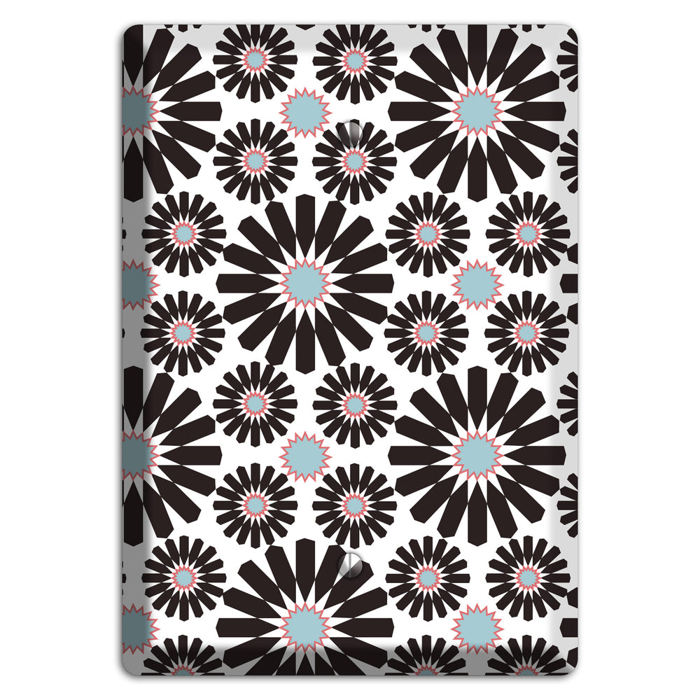Dusty Blue Maroon Scandinavian Floral 2 Blank Wallplate
