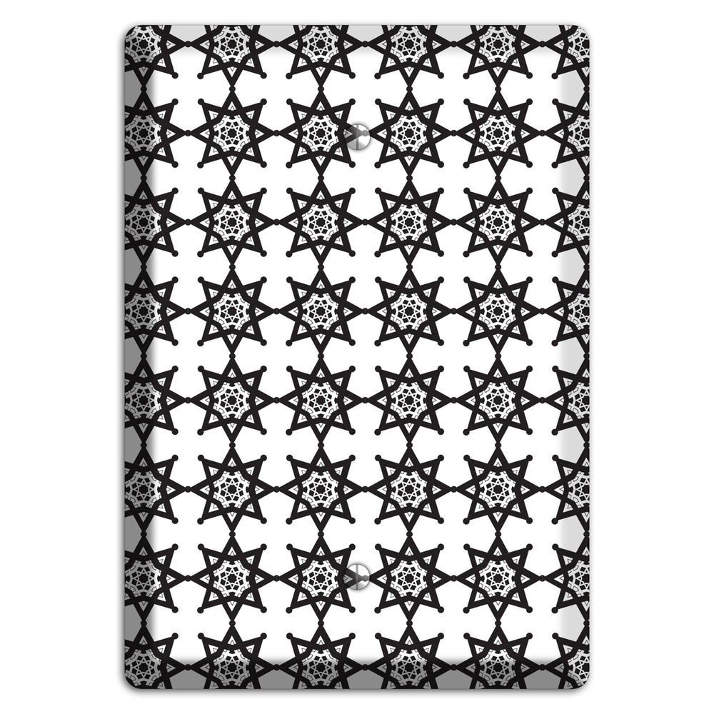 White with Black Arabesque Aster Blank Wallplate