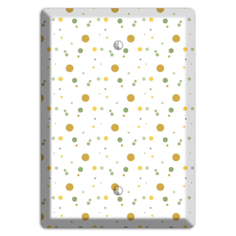 White with Multi Olive Tiny Dots Blank Wallplate